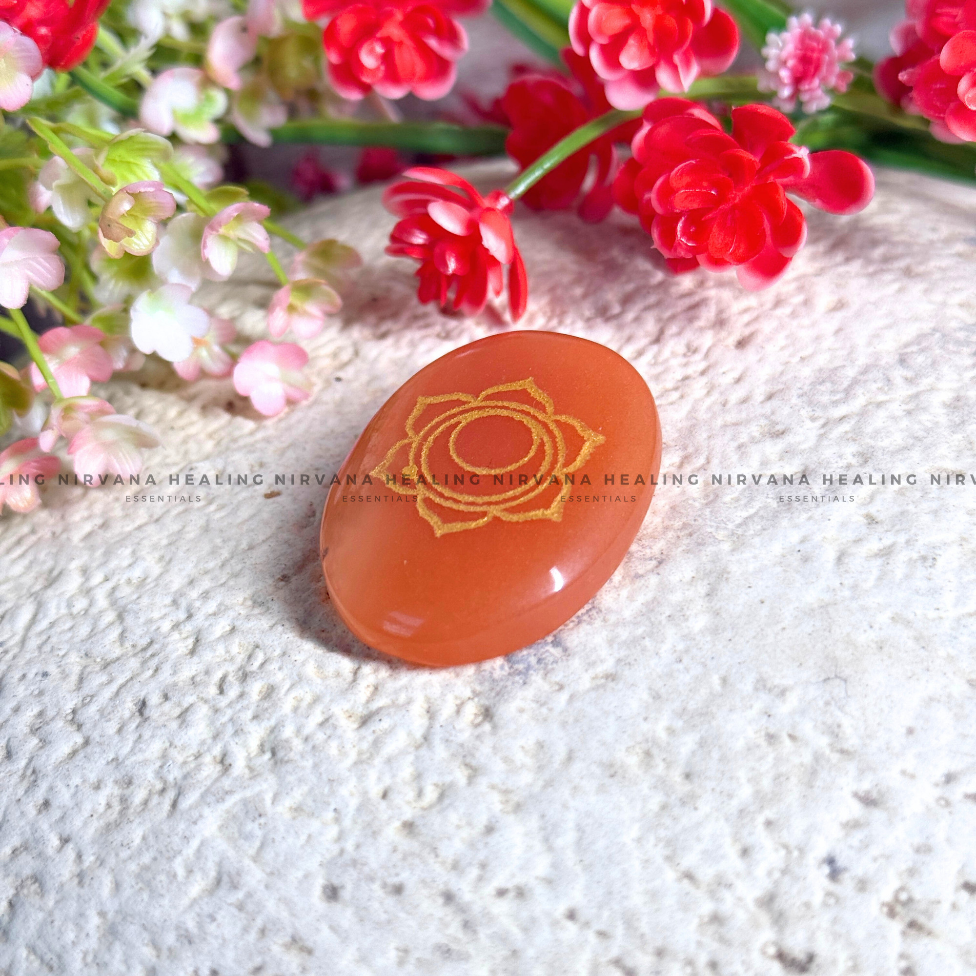 SACRAL CHAKRA RED CARNELIAN ZIBU COIN (Creativity, Courage, Passion And Stamina)