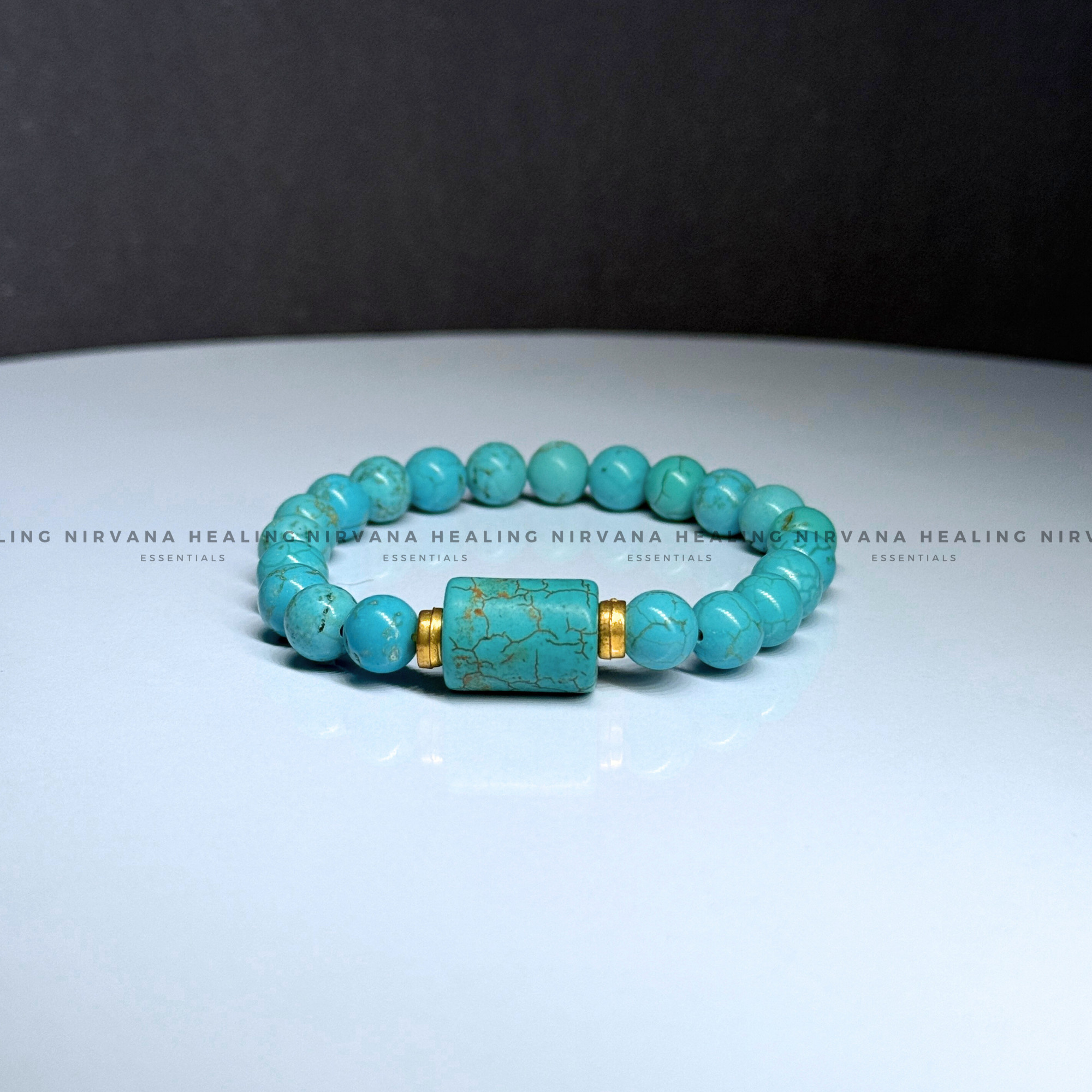 TURQUOISE ROUND BEADED DESIGN BRACELET (Divine Protection, Psycho Gifts, Healing, Wisdom, Truth) - Image 2