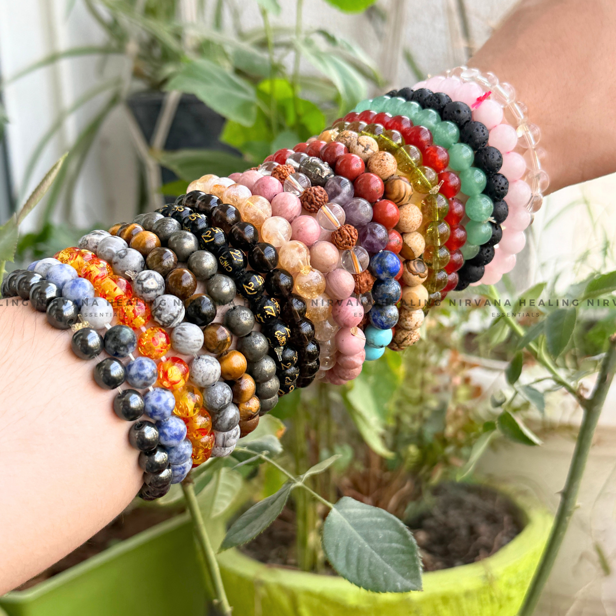 TURQUOISE ROUND BEADED DESIGN BRACELET (Divine Protection, Psycho Gifts, Healing, Wisdom, Truth) - Image 6