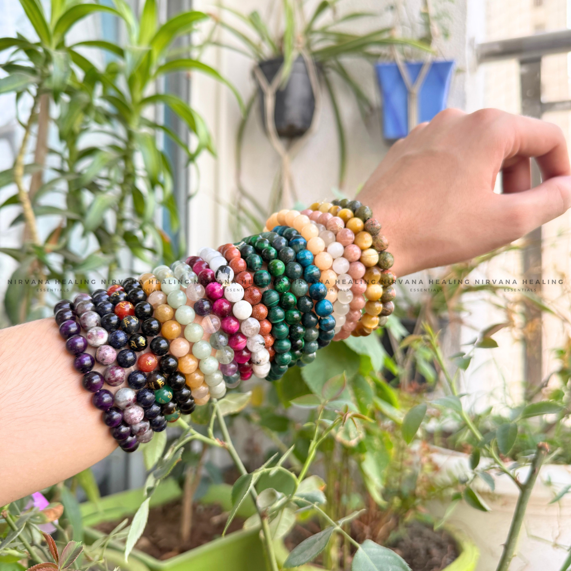 BLACK LAVA ROUND BEADED BRACELET (Grounding, Stabilizing, Rebirth And Courage) - Image 5