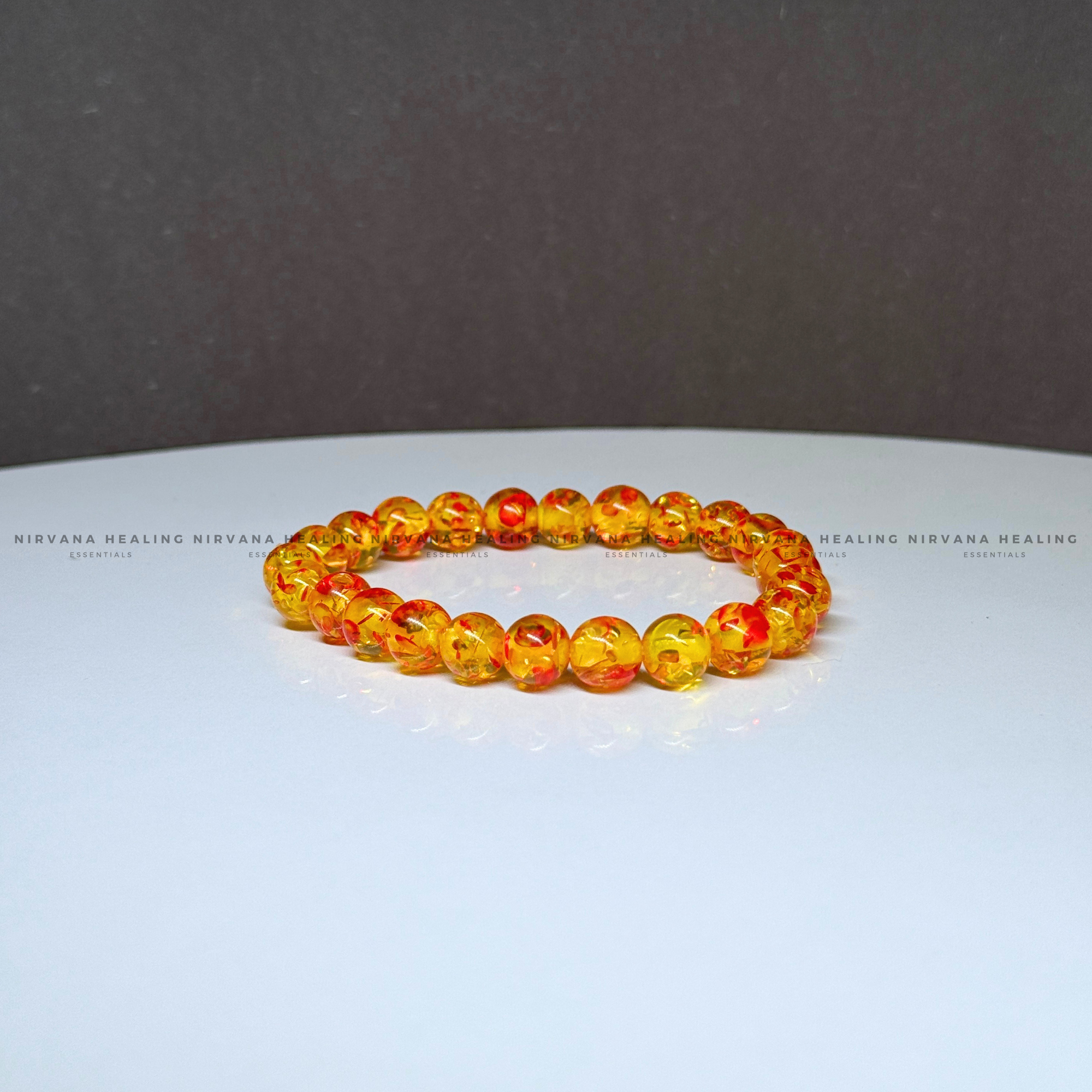 AMBER JADE ROUND BEADED BRACELET (Detox, Health, Joy And Soul Healing)
- Image 4