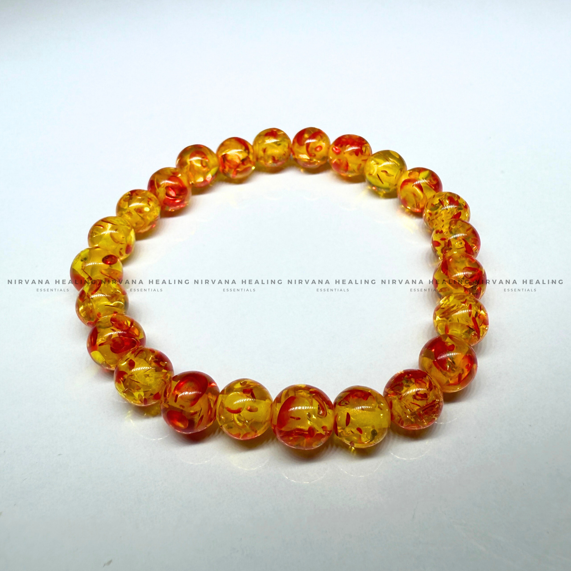 AMBER JADE ROUND BEADED BRACELET (Detox, Health, Joy And Soul Healing)
- Image 2