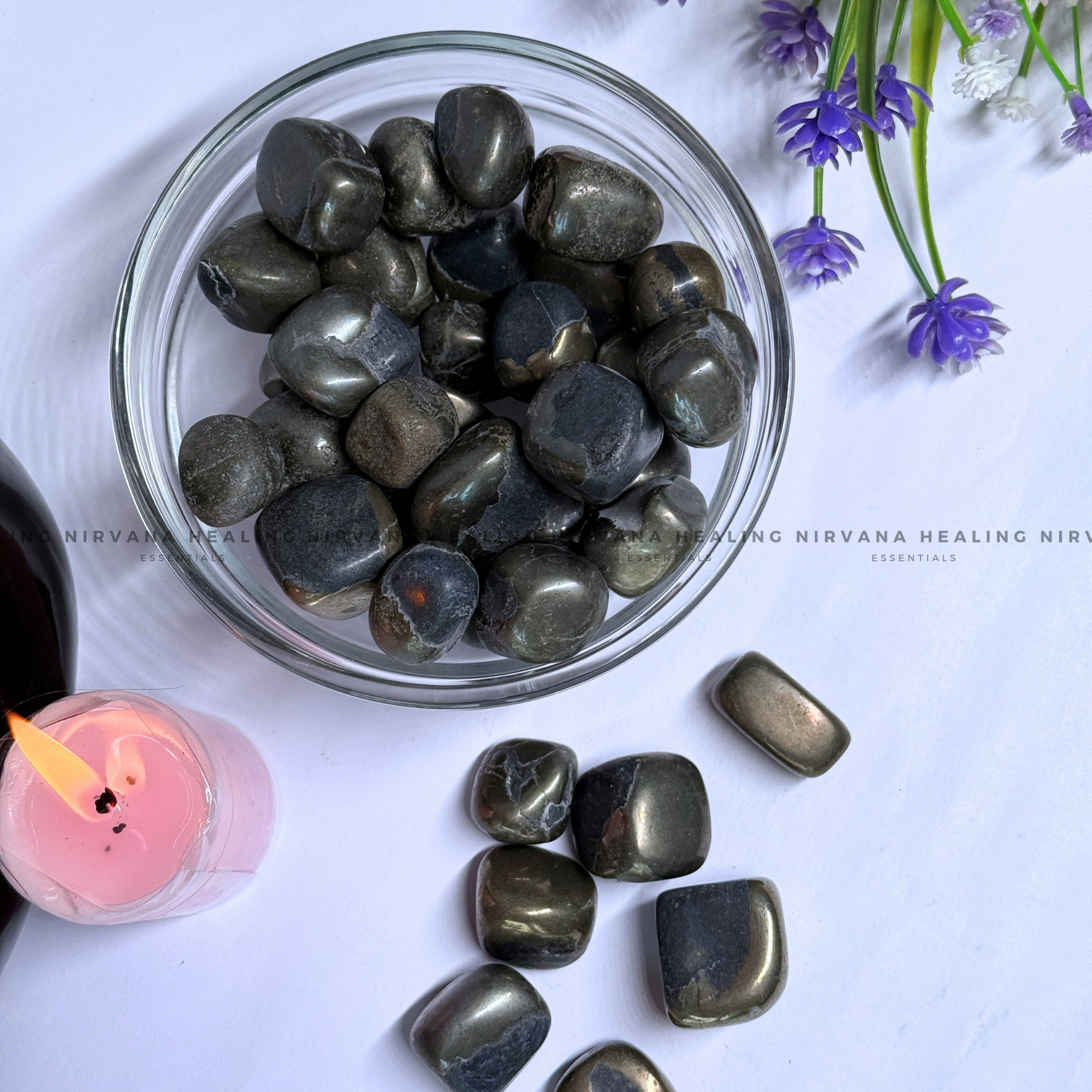 PYRITE TUMBLE STONES (Money Magnet, Prosperity, Fame And Abundance).