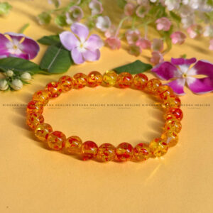 AMBER JADE ROUND BEADED BRACELET (Detox, Health, Joy And Soul Healing)  