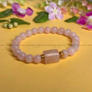 ROSE QUARTZ DESIGNER BEADED BRACELET (Love, Romance, Relationship And Emotion Balance)