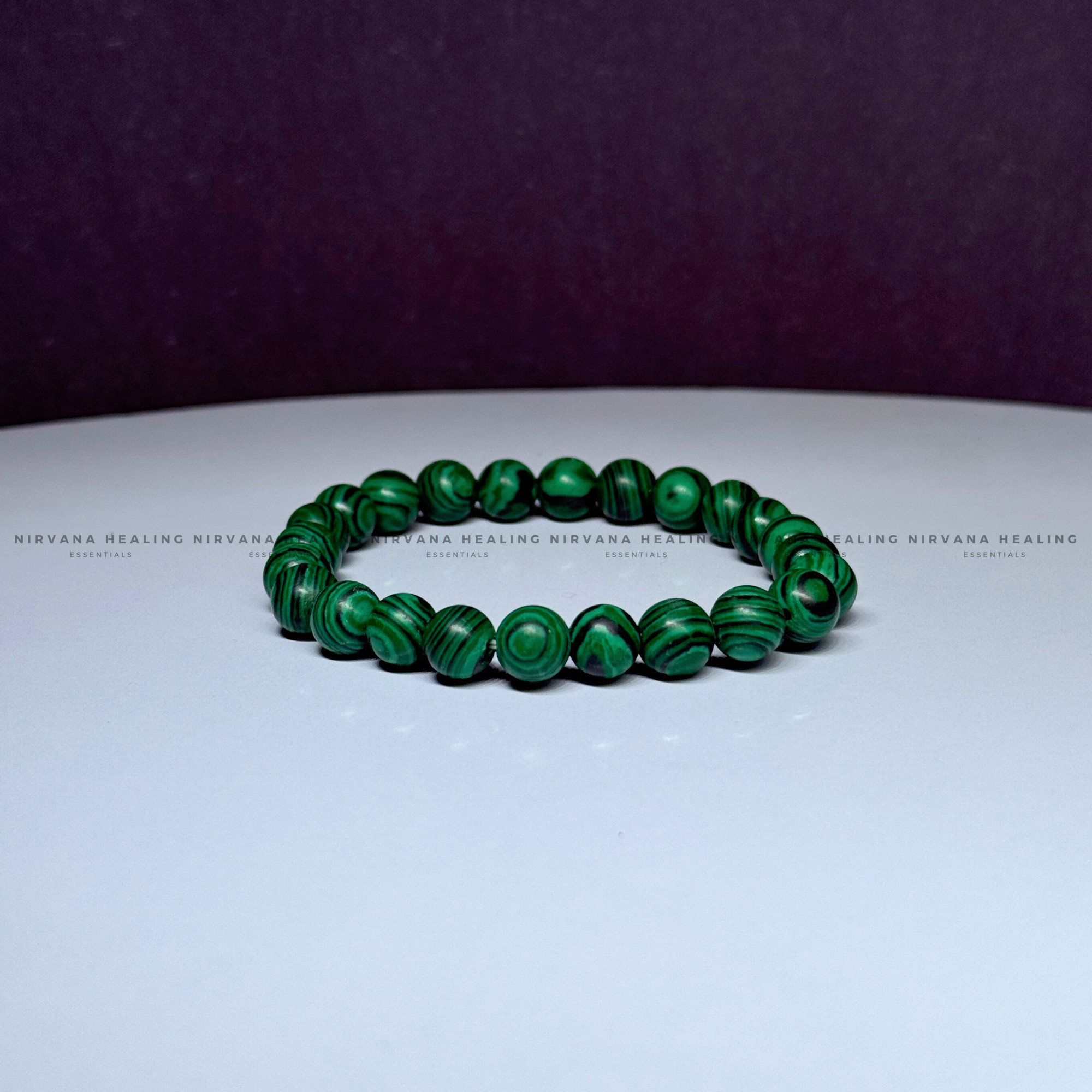 MALACHITE ROUND BEADED BRACELET (Transformation, Pain Reliever And Emotional Healing) - Image 4