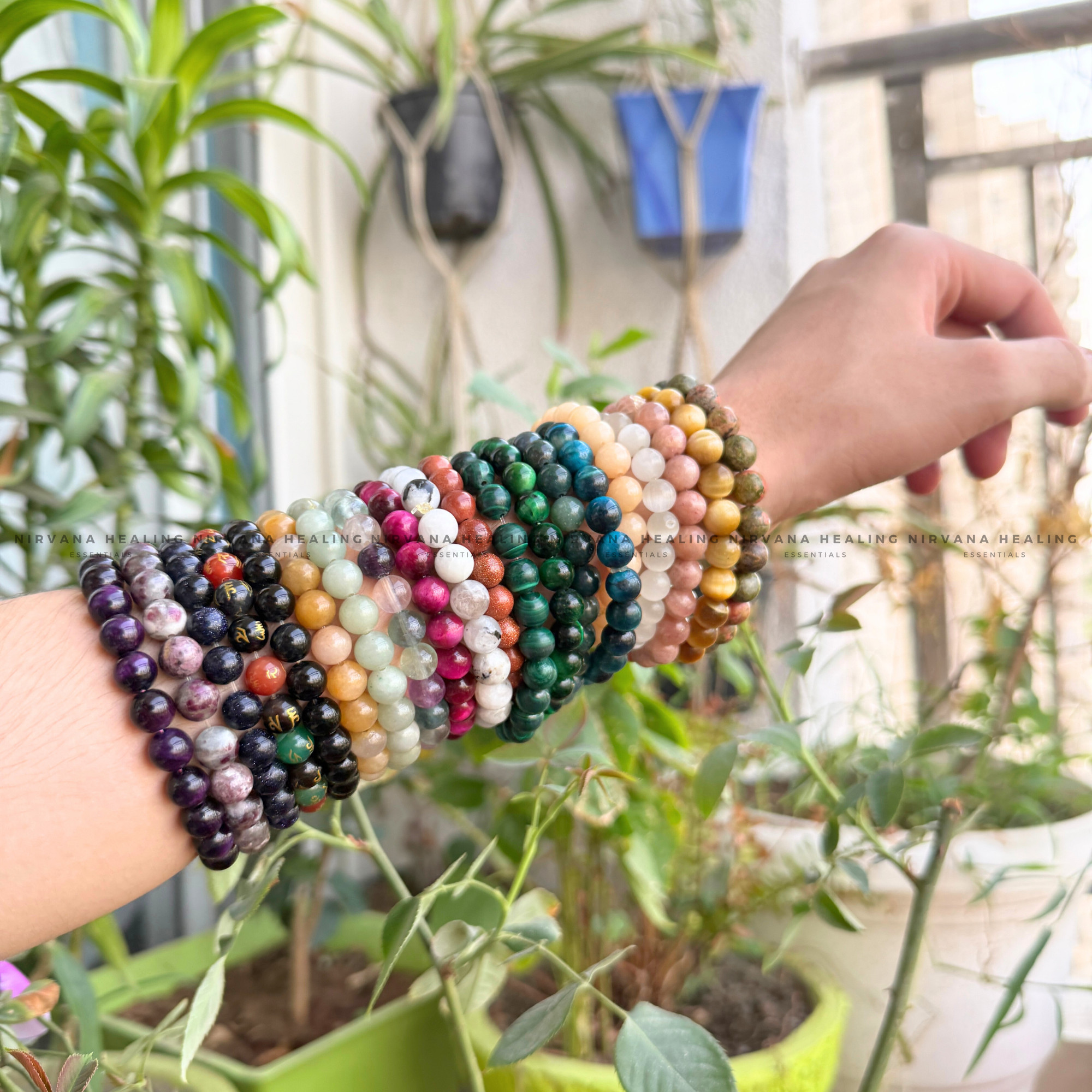 MALACHITE ROUND BEADED BRACELET (Transformation, Pain Reliever And Emotional Healing) - Image 6