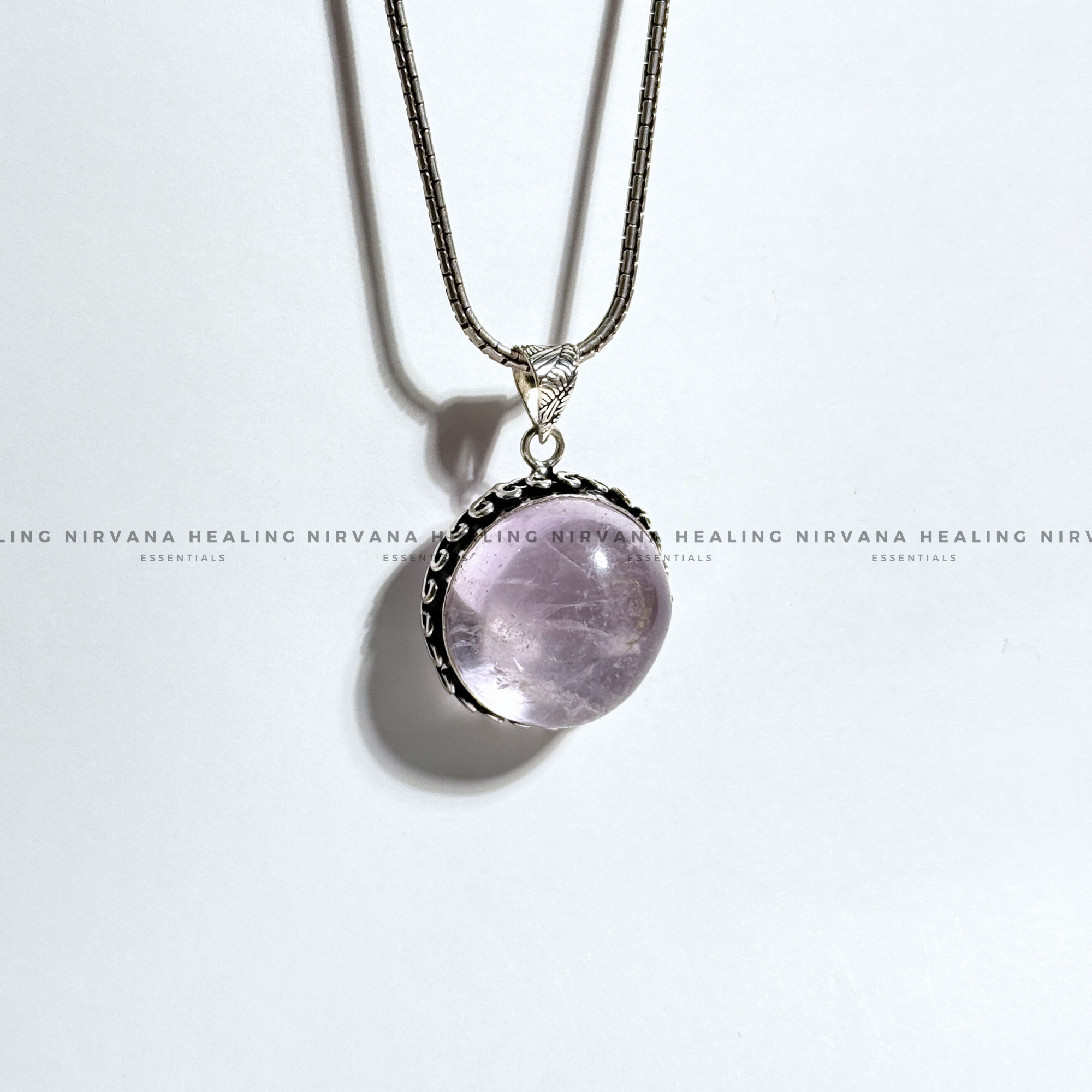 AURA QUARTZ ROUND PENDANT (Energy Amplifier, Aura Cleanser And Protection) - Image 4