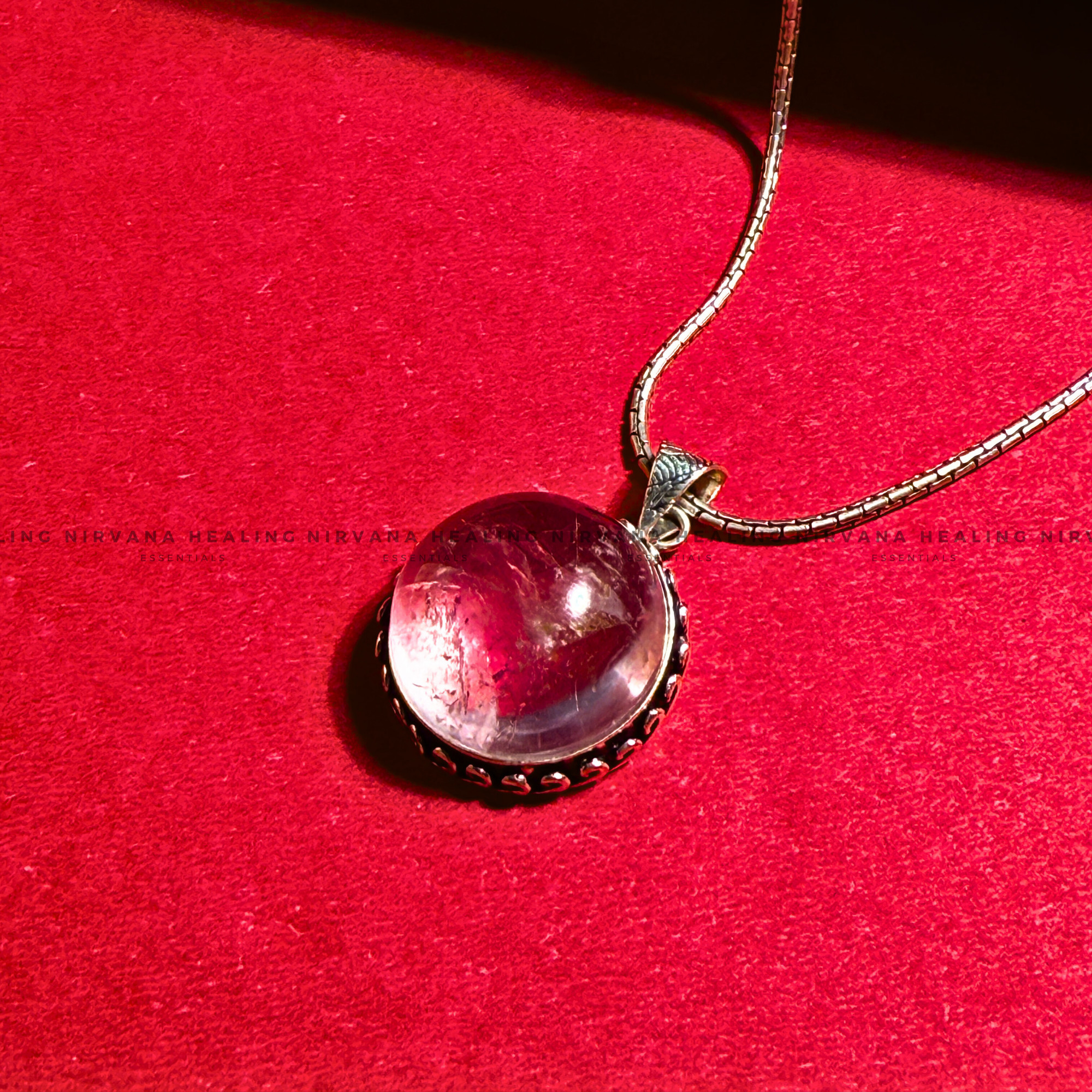 AURA QUARTZ ROUND PENDANT (Energy Amplifier, Aura Cleanser And Protection) - Image 2