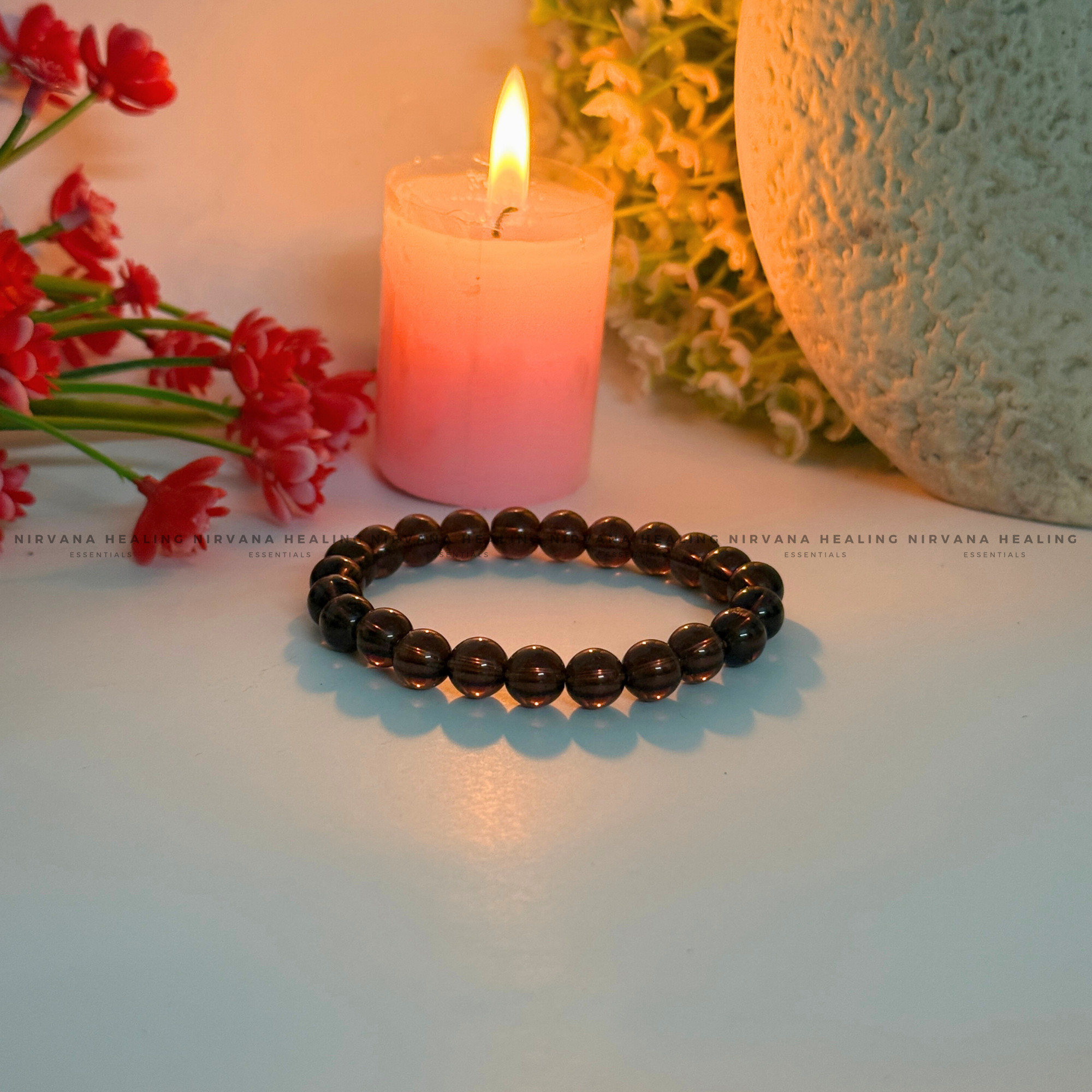 GARNET ROUND BEADED BRACELET (Commitment, Passion, Grounding, Courage) - Image 4