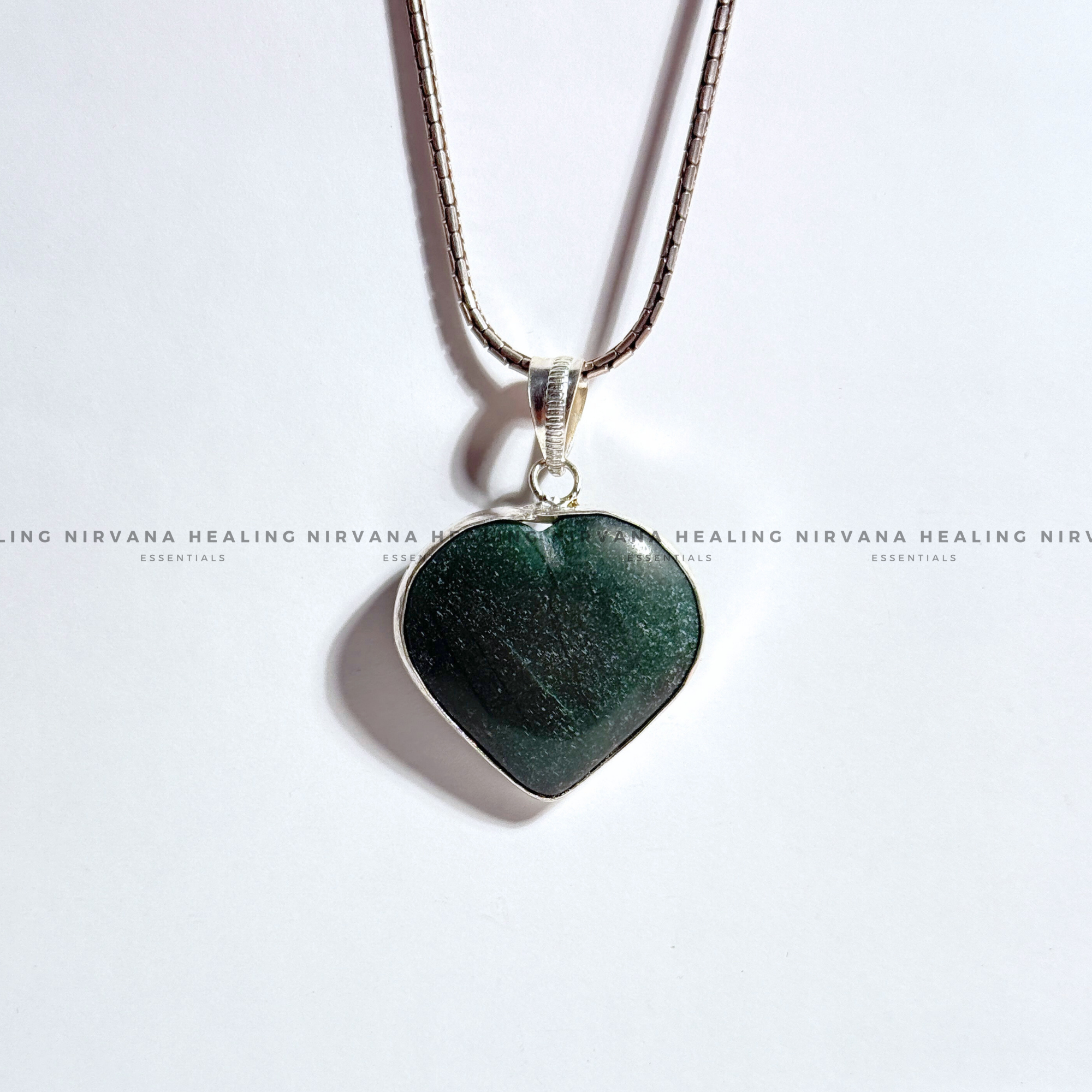 MARKAJ GREEN HEART SHAPED PENDANT (Protection, Luck And Intuition) - Image 4