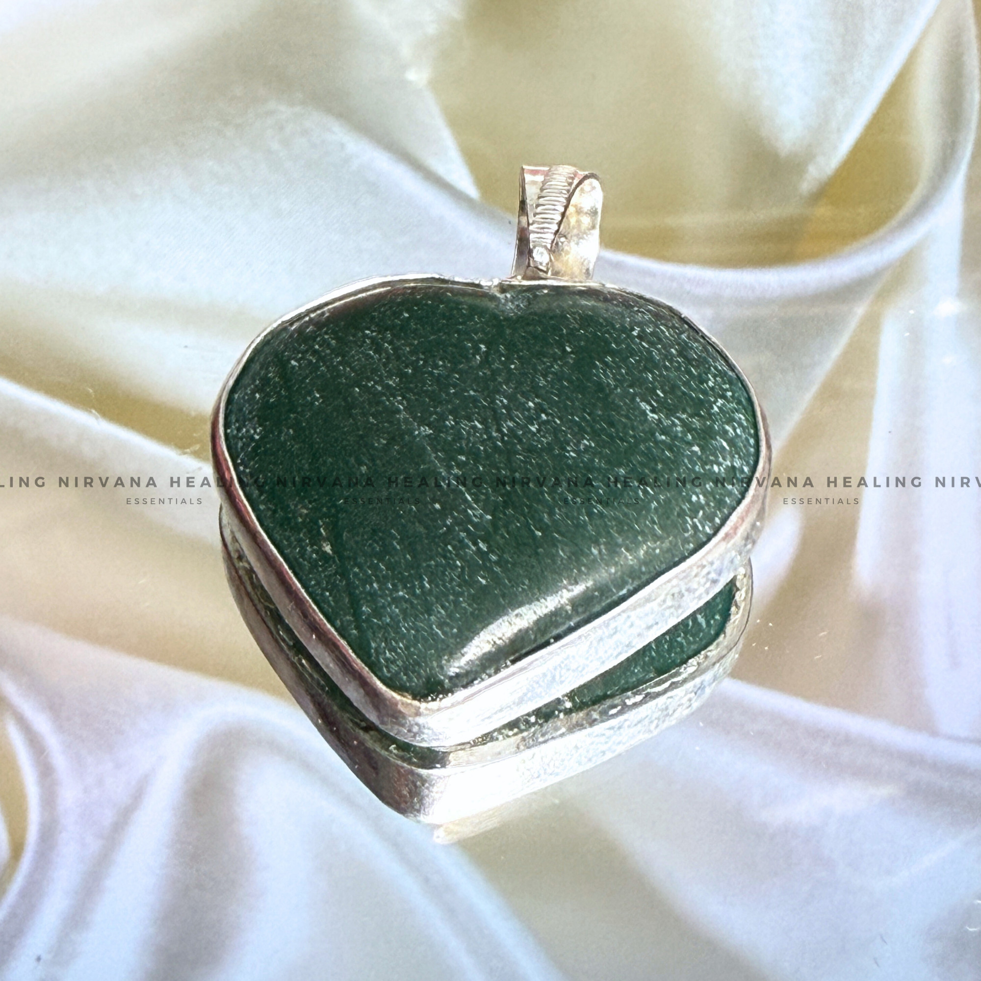 MARKAJ GREEN HEART SHAPED PENDANT (Protection, Luck And Intuition) - Image 5