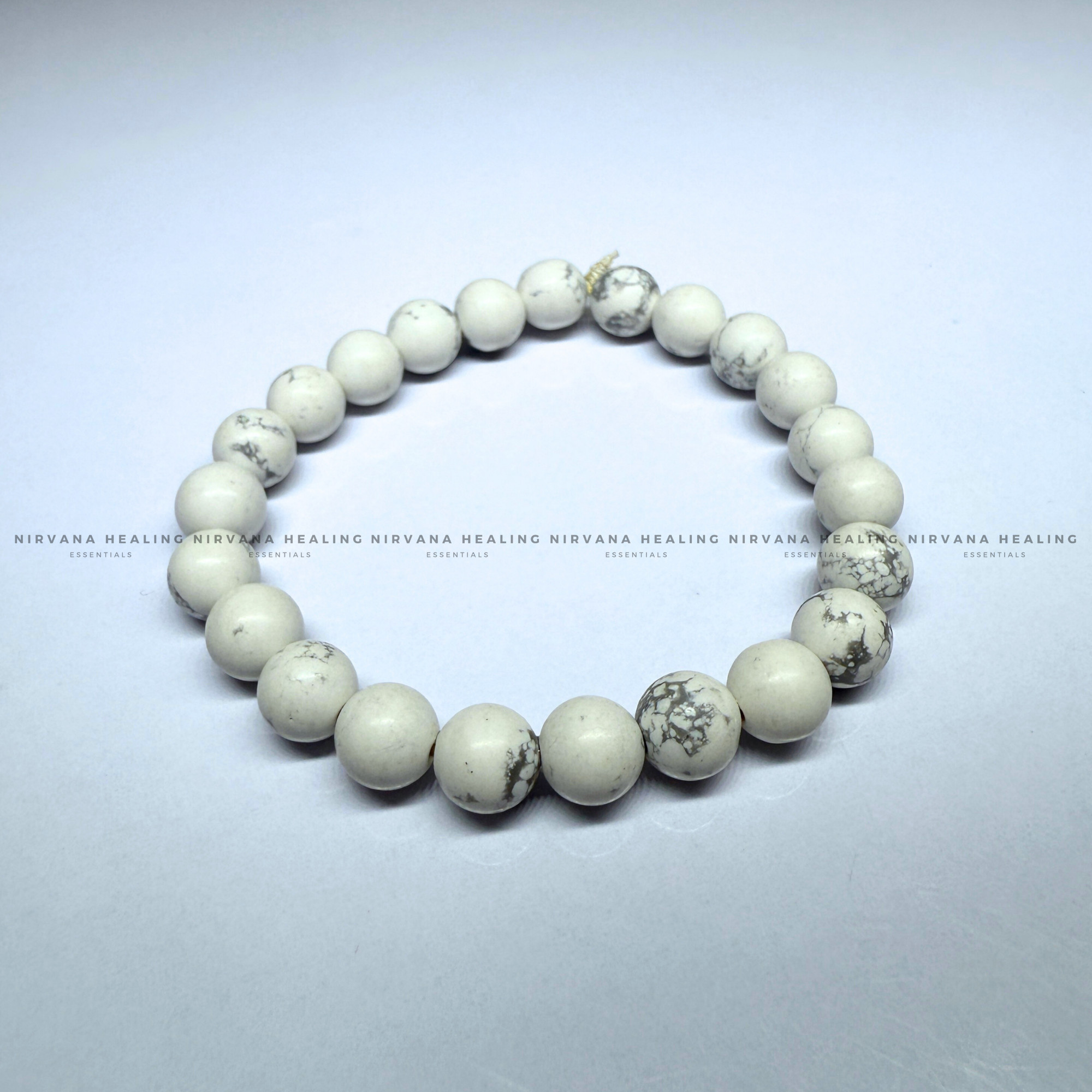HOWLITE ROUND BEADED BRACELET (Peace, Sleep, Patience And Spiritual Awakening) - Image 2