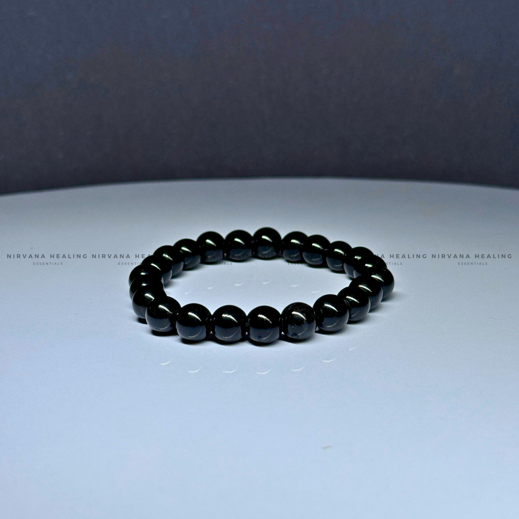 BLACK TOURMALINE ROUND BEADED BRACELET (Protection, Grounding, Shielding And Growth) - Image 4
