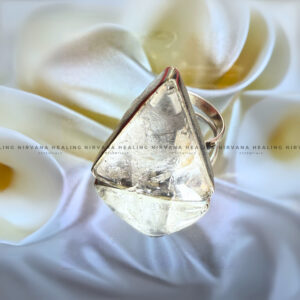 CLEAR QUARTZ TRIANGULAR RING (Mental Clarity, Master Healer And Energy Amplifier) 