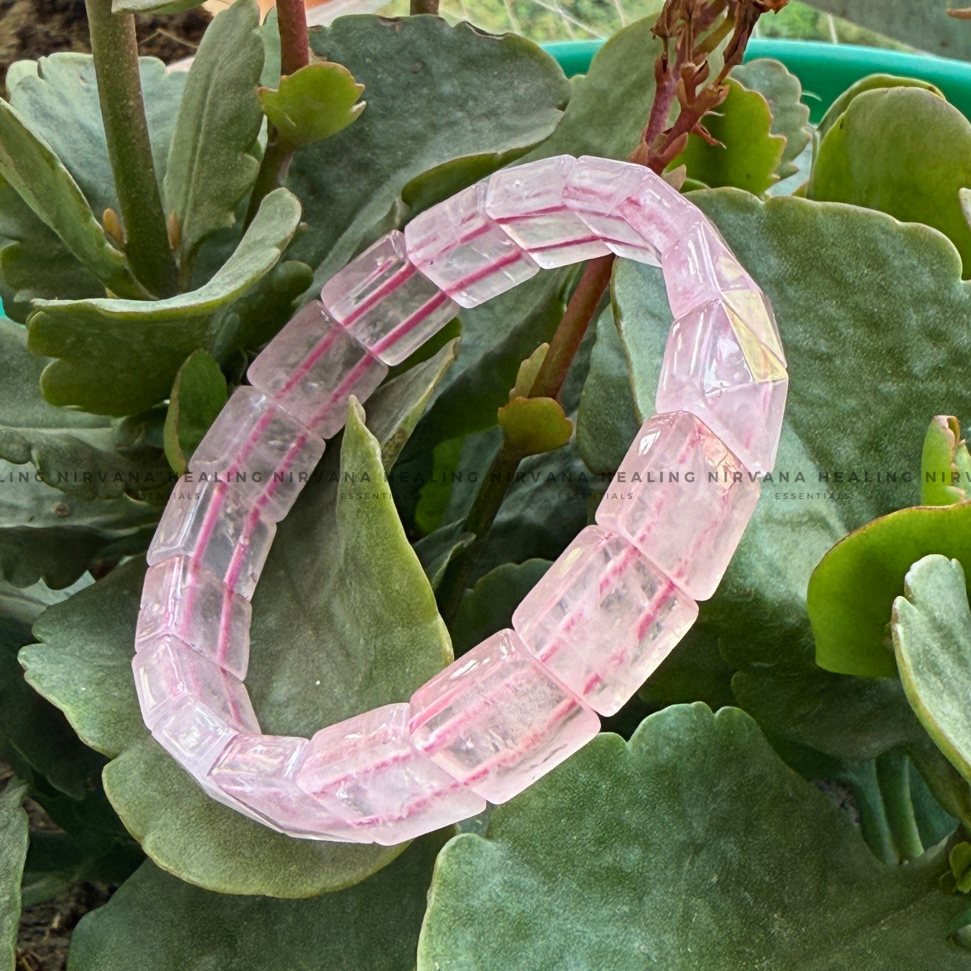 ROSE QUARTZ PYRAMID BRACELET (Love, Romance, Relationship, Emotion And Balance) - Image 4