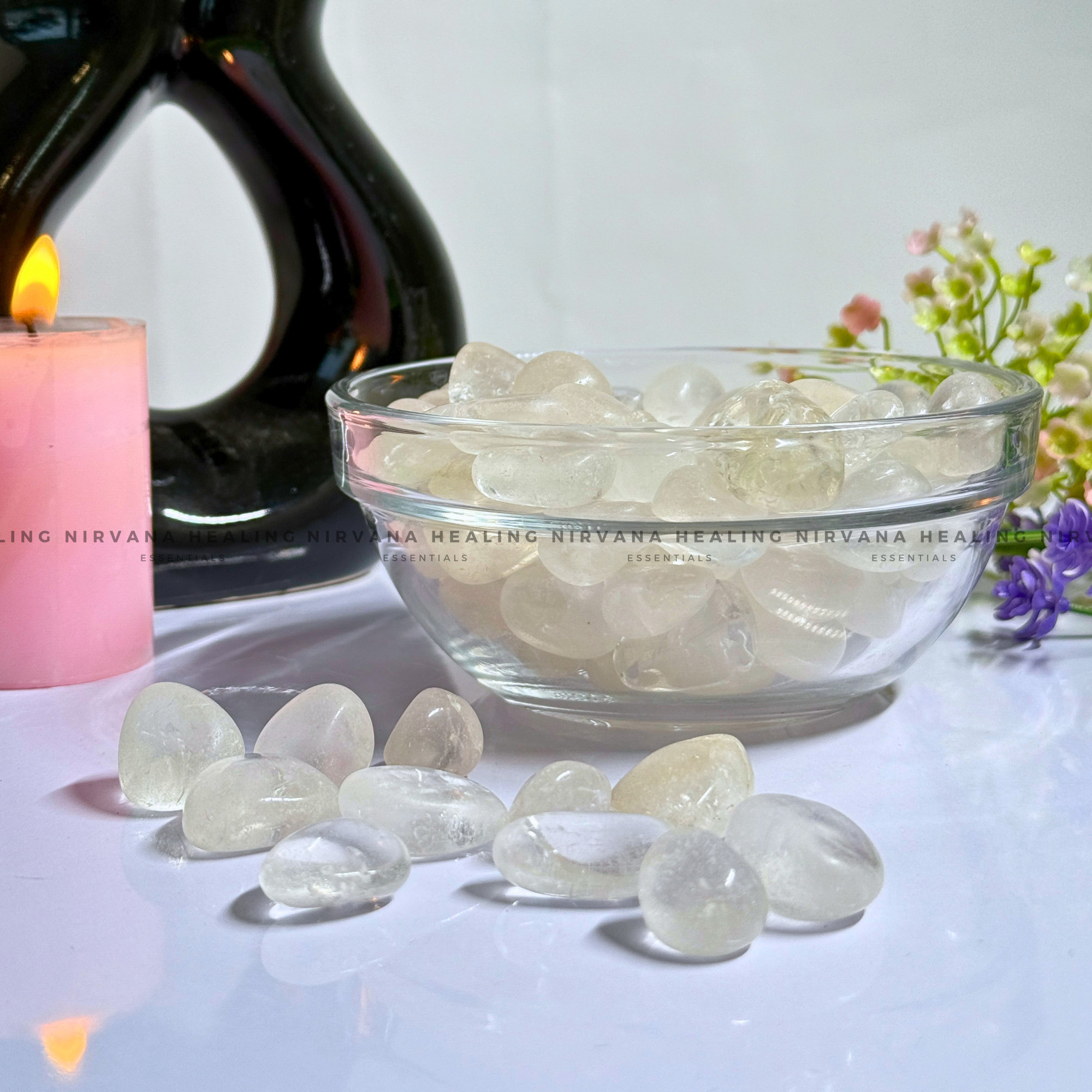 CLEAR QUARTZ TUMBLE STONES (Mental Clarity, Master Healer And Energy Amplifier).
- Image 3