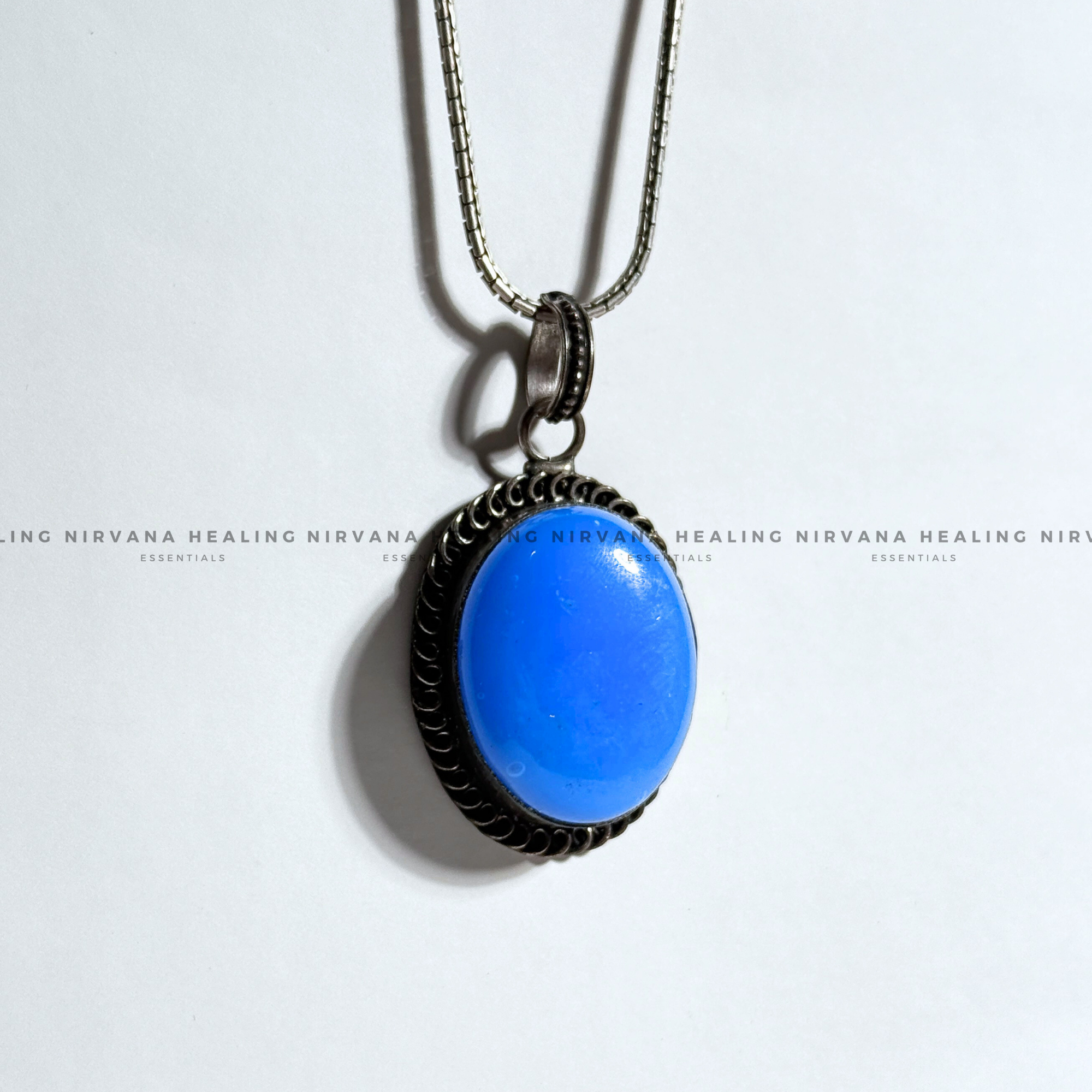 BLUE JADE STONE CRYSTAL PENDANT (Peace,Wisdom,Calm & Serenity) - Image 3
