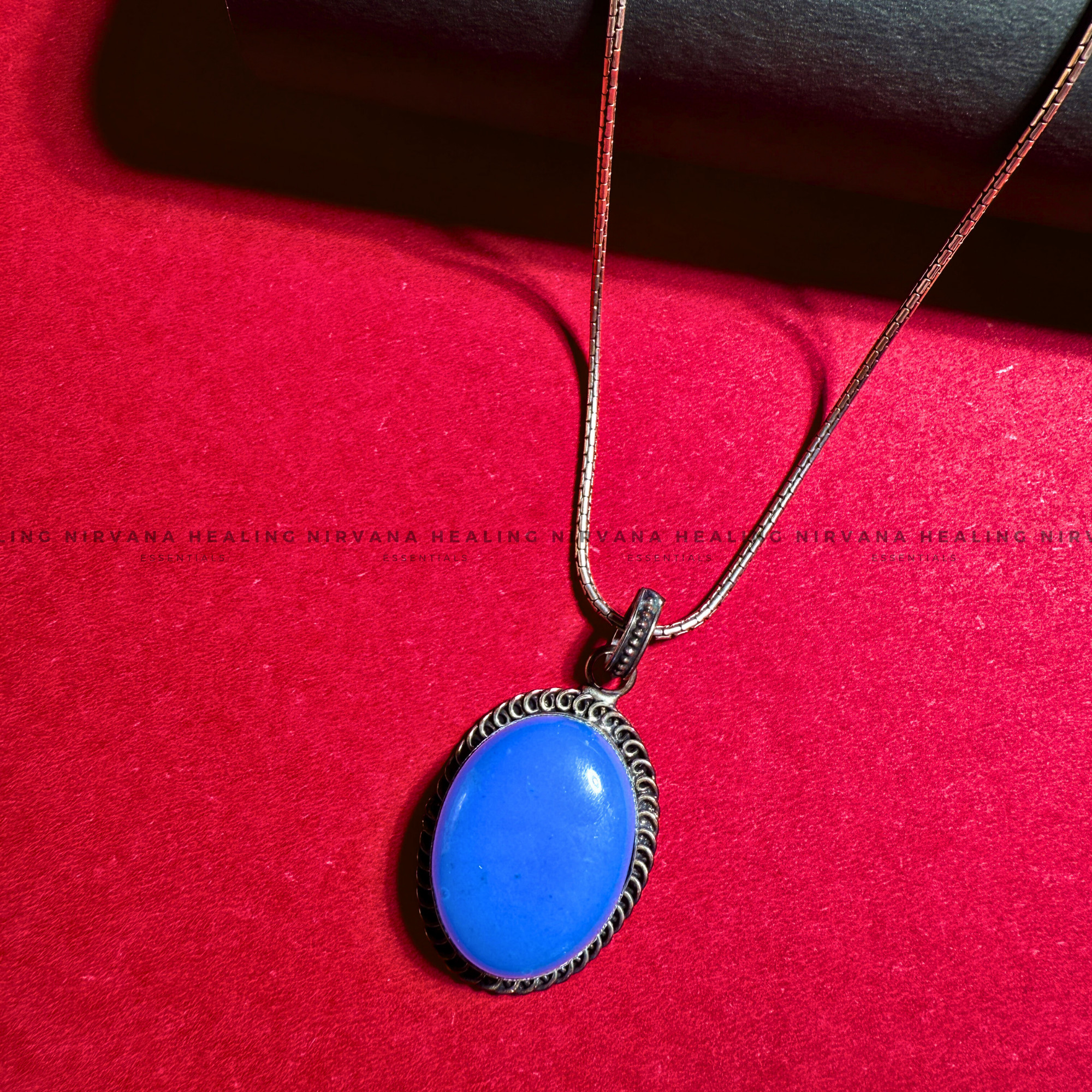BLUE JADE STONE CRYSTAL PENDANT (Peace,Wisdom,Calm & Serenity) - Image 2
