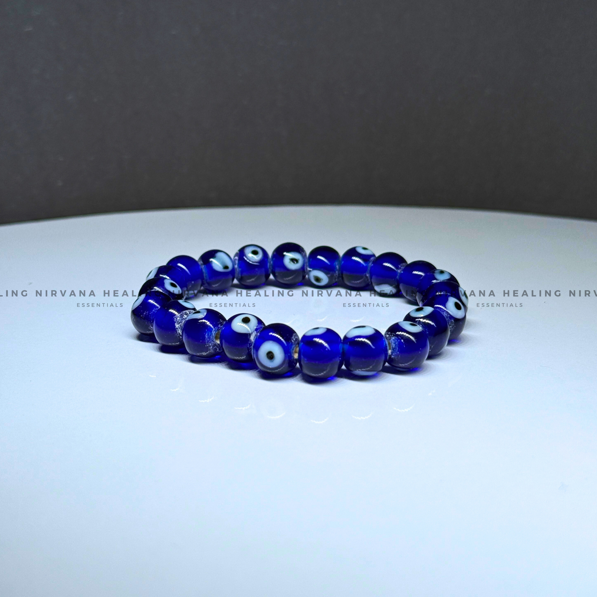 EVIL EYE ROUND BEADED BRACELET (Calm, Protection, Spiritual Balance) - Image 2