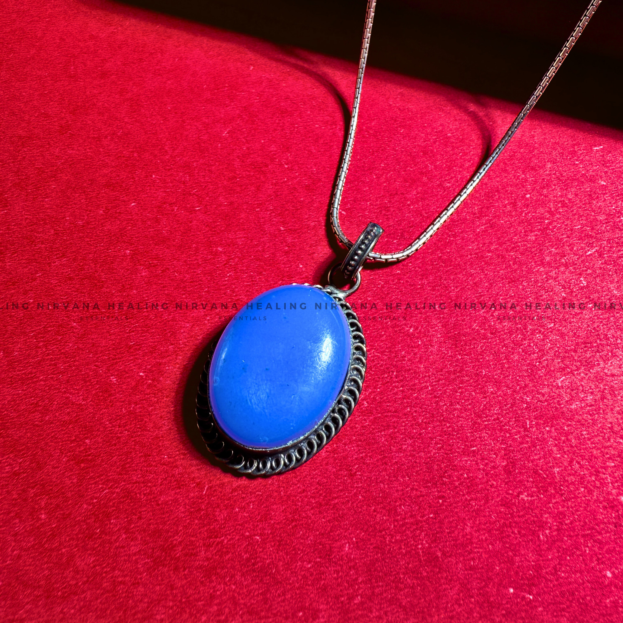 BLUE JADE STONE CRYSTAL PENDANT (Peace,Wisdom,Calm & Serenity) - Image 4