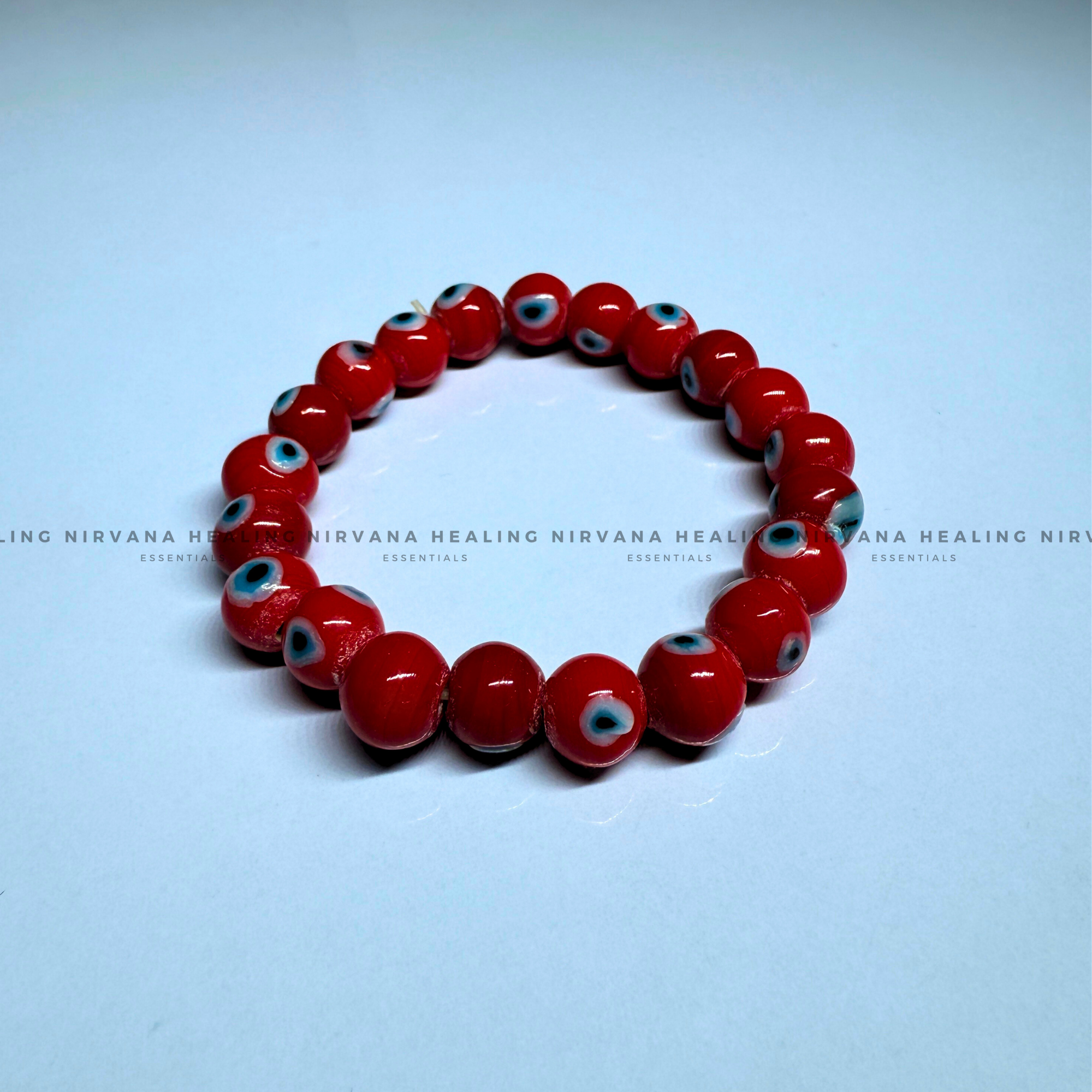 RED EVIL EYE ROUND BEADED BRACELET (Ward Off Negativity, Envy And Harmful Intentions) - Image 3