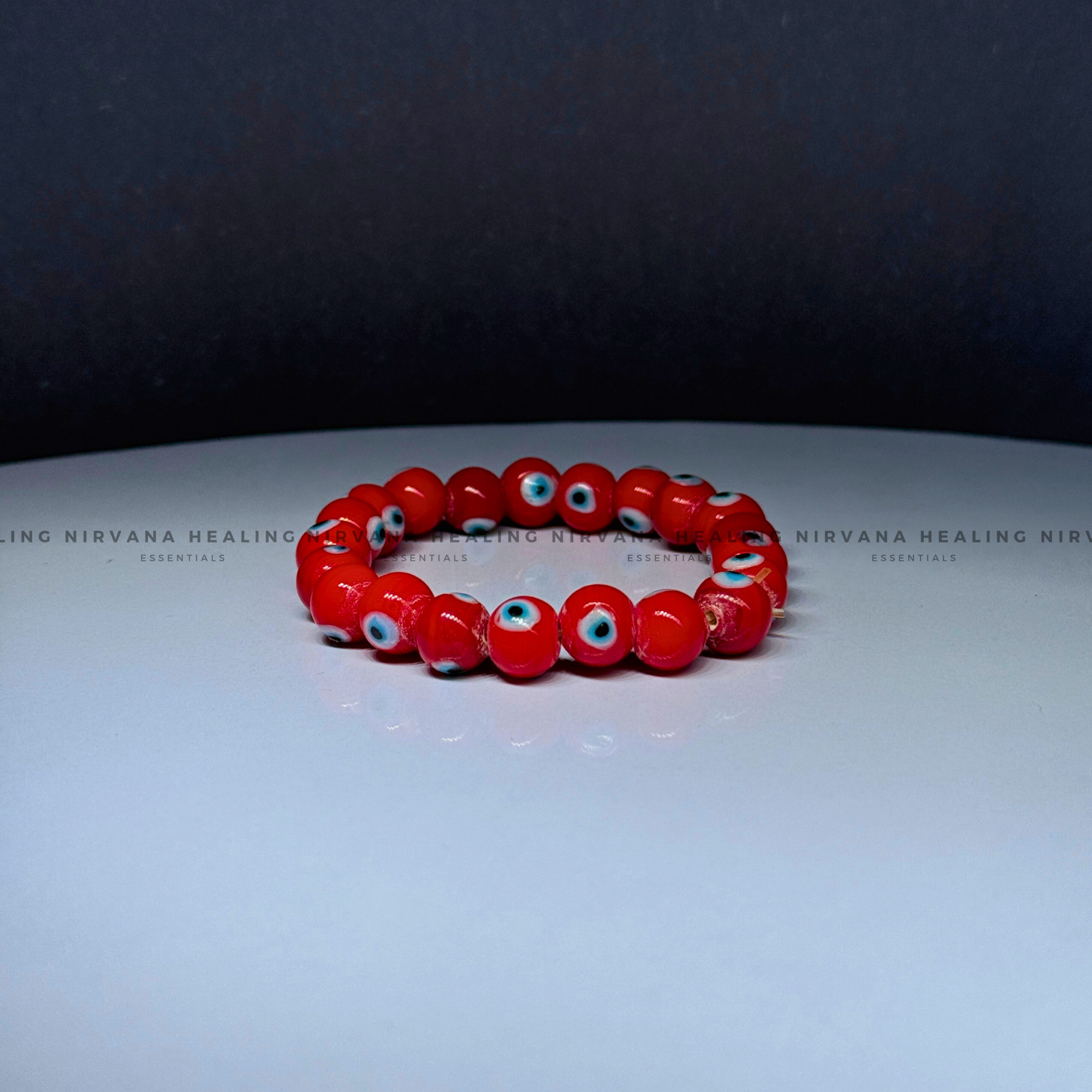 RED EVIL EYE ROUND BEADED BRACELET (Ward Off Negativity, Envy And Harmful Intentions) - Image 2