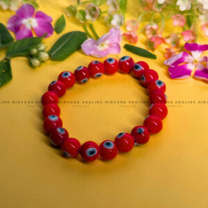 RED EVIL EYE ROUND BEADED BRACELET (Ward Off Negativity, Envy And Harmful Intentions)