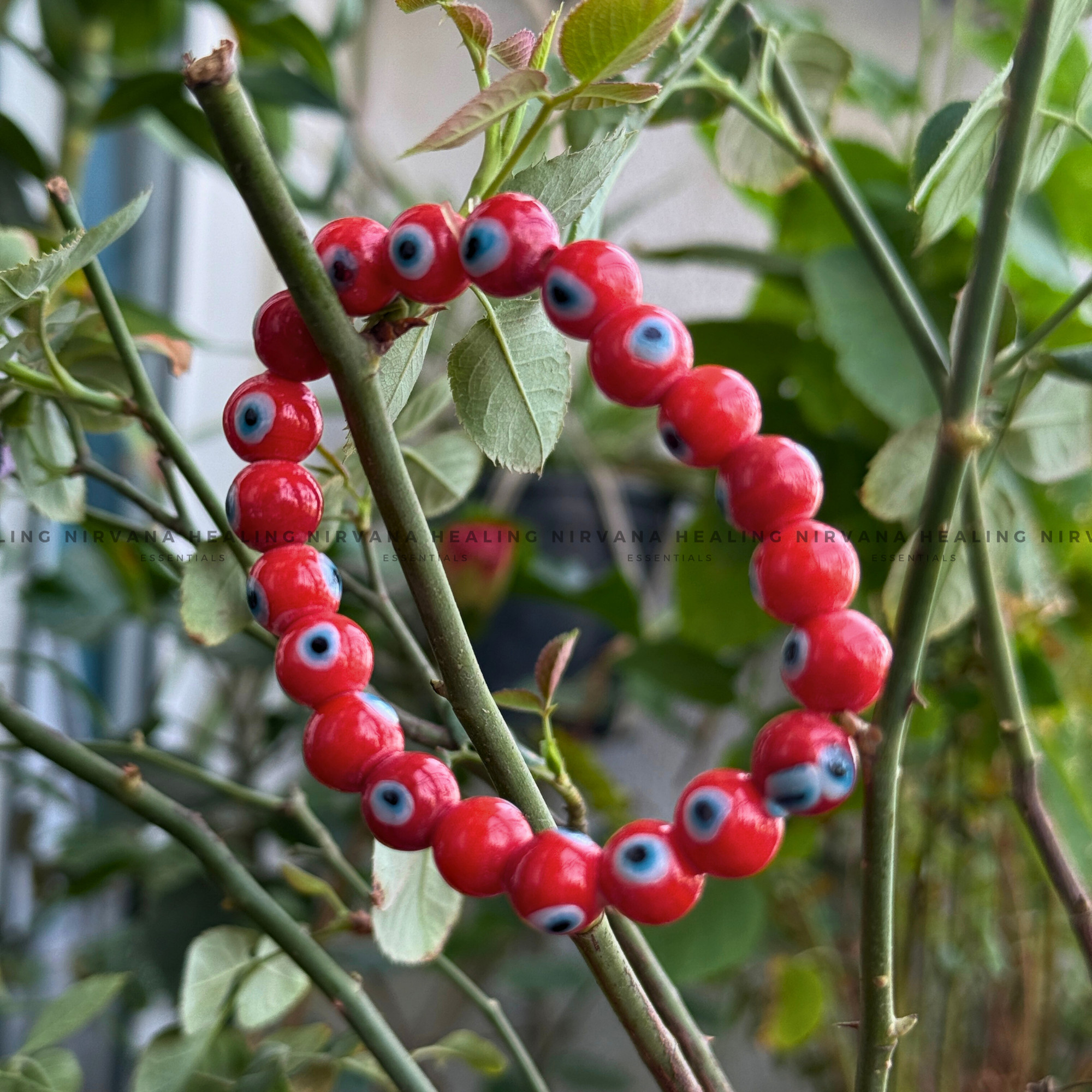 RED EVIL EYE ROUND BEADED BRACELET (Ward Off Negativity, Envy And Harmful Intentions) - Image 5