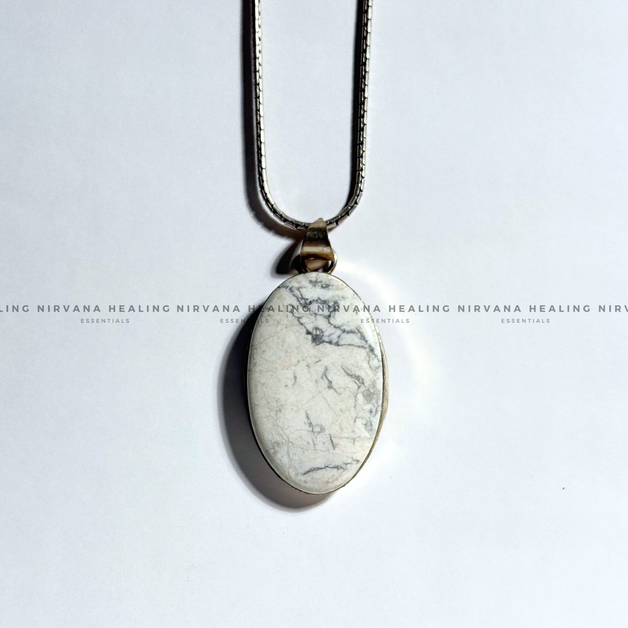 HOWLITE OVAL PENDANT (Peace, Sleep, Patience And Spiritual Awakening) - Image 4