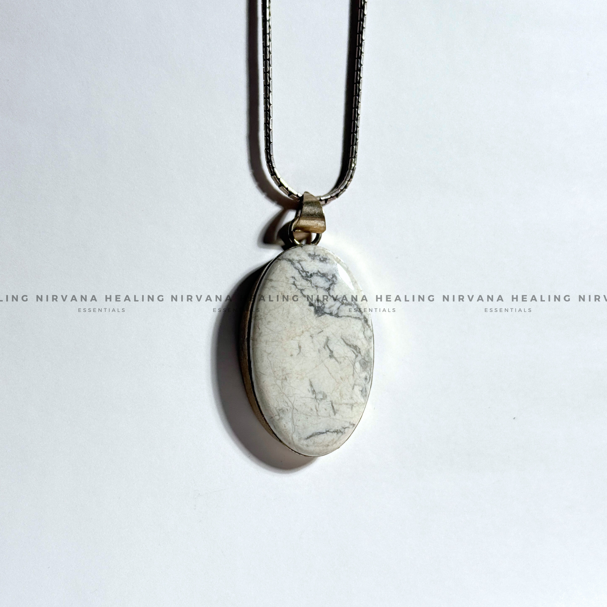 HOWLITE OVAL PENDANT (Peace, Sleep, Patience And Spiritual Awakening) - Image 3