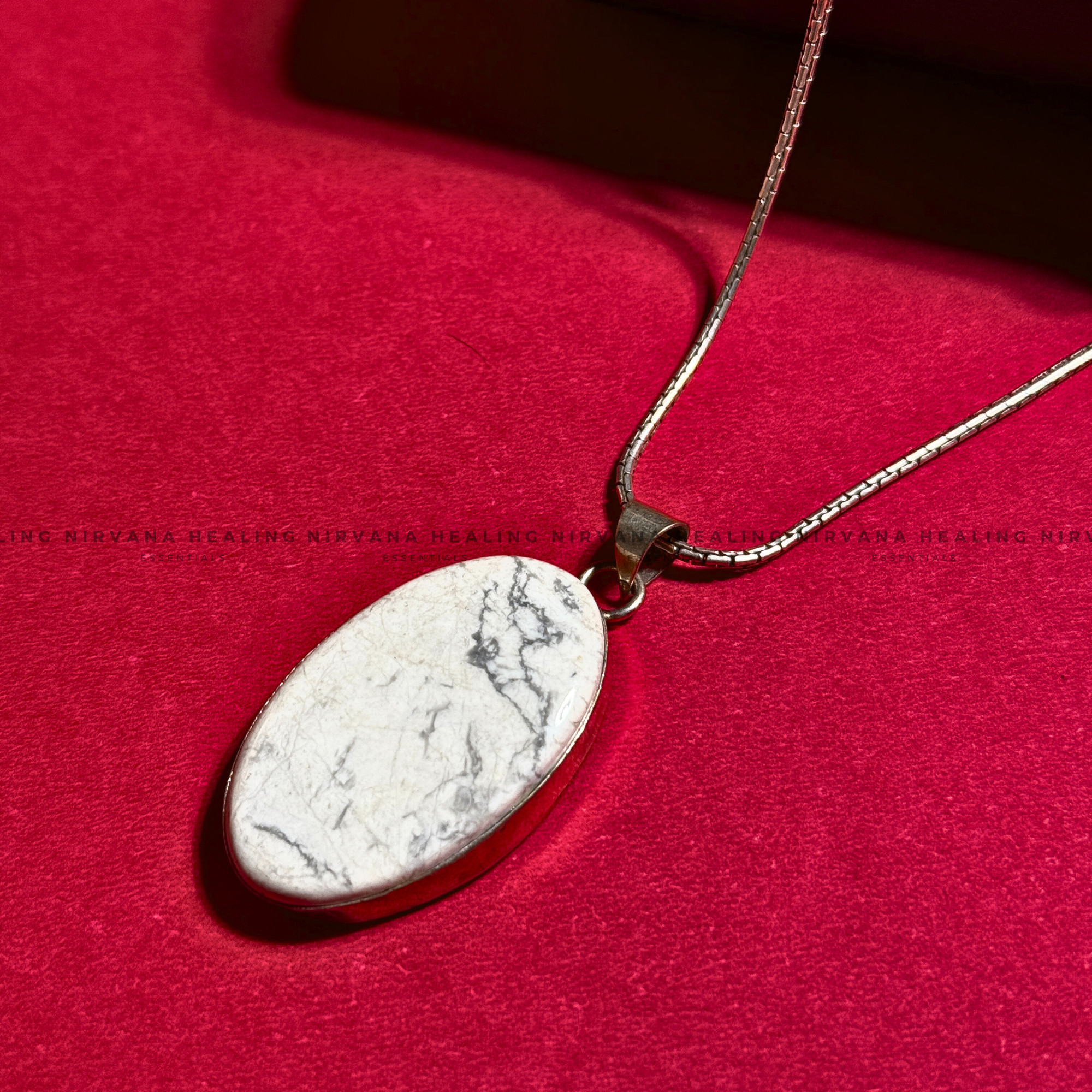 HOWLITE OVAL PENDANT (Peace, Sleep, Patience And Spiritual Awakening) - Image 6