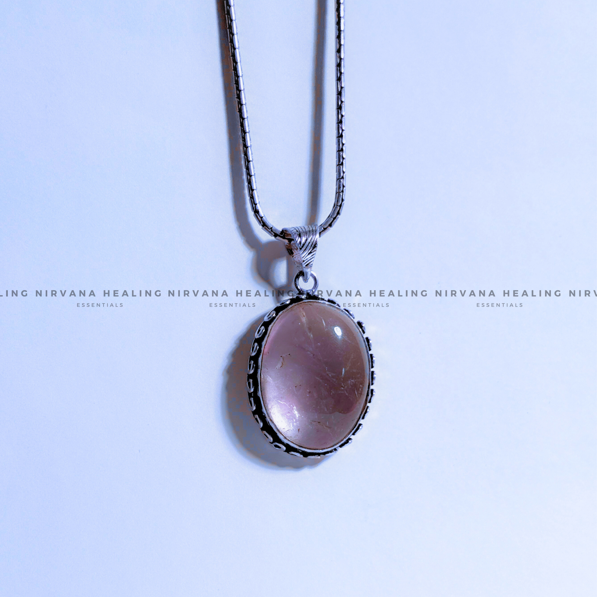 ROSE QUARTZ OVAL PENDANT (Love, Romance, Relationship And Emotion Balance) - Image 4