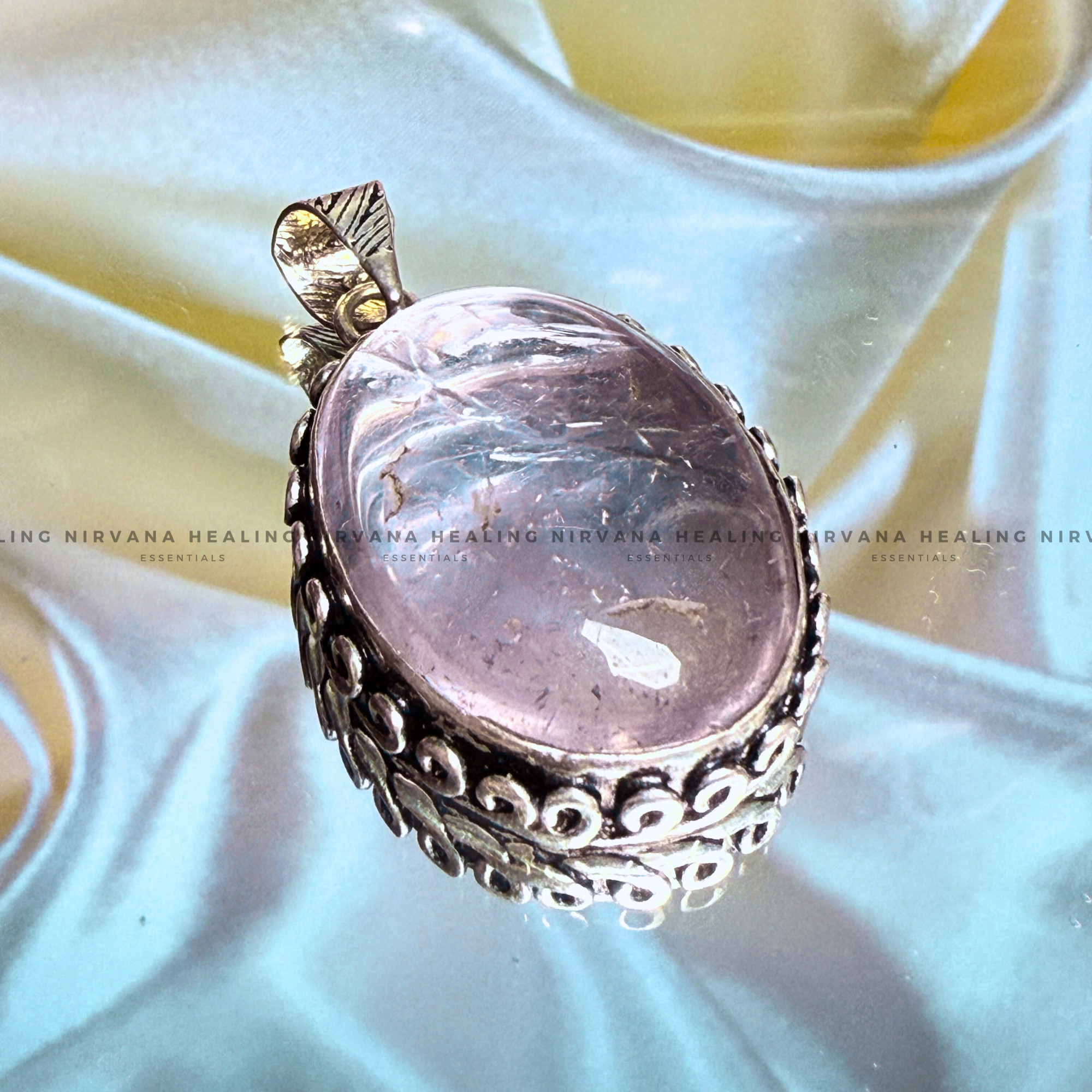 ROSE QUARTZ OVAL PENDANT (Love, Romance, Relationship And Emotion Balance)
