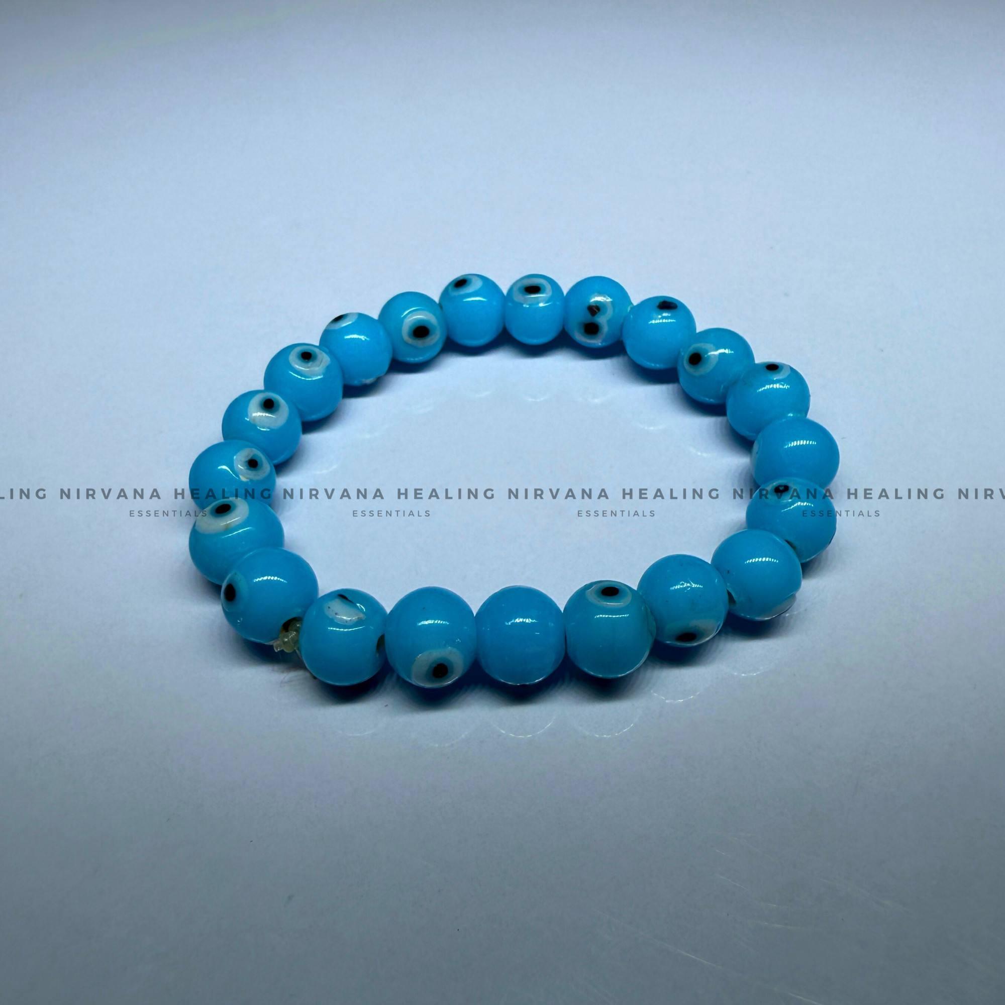 AASMANI EVIL EYE ROUND BEADED BRACELET (Calm, Protection And Spiritual Balance) - Image 3