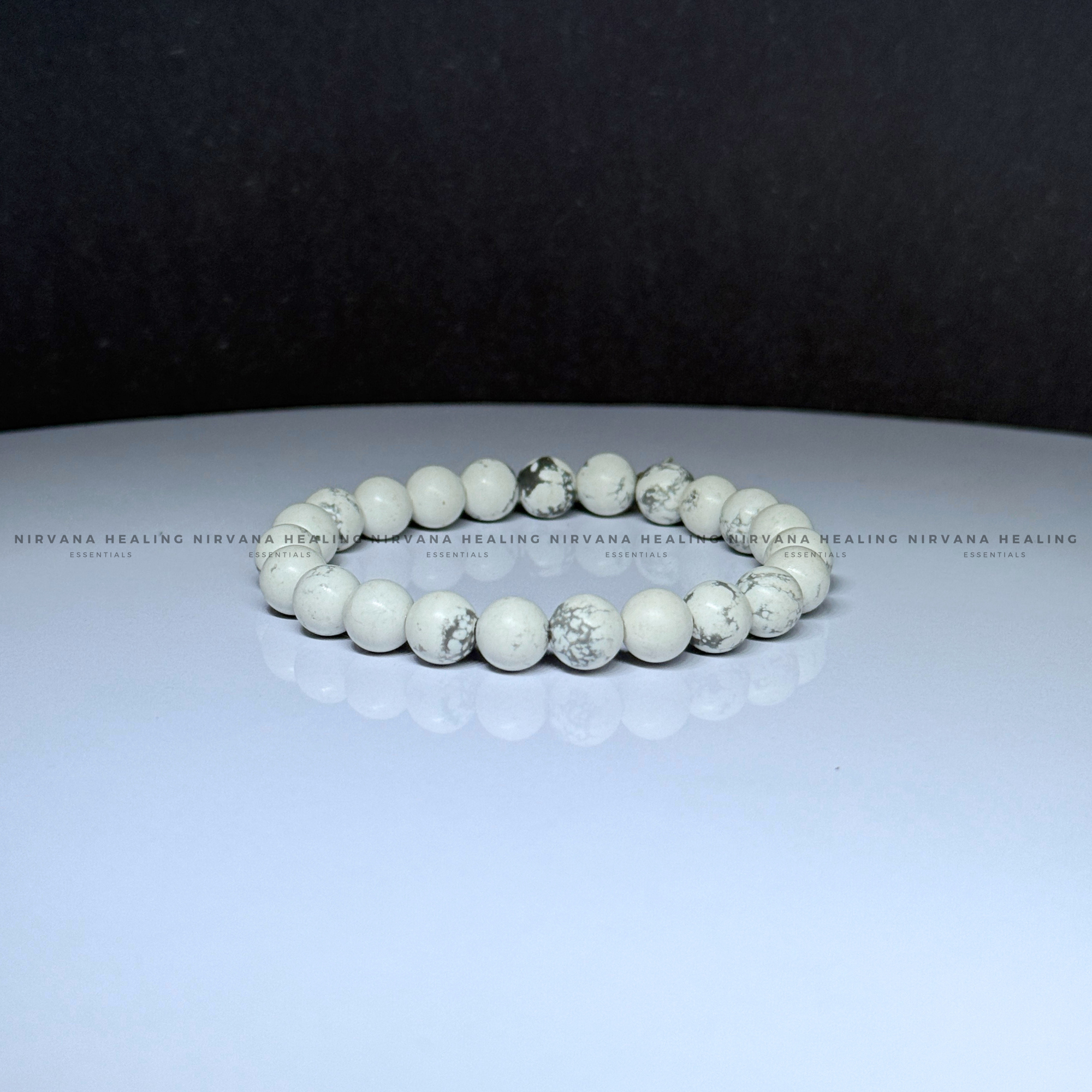 HOWLITE ROUND BEADED BRACELET (Peace, Sleep, Patience And Spiritual Awakening) - Image 3