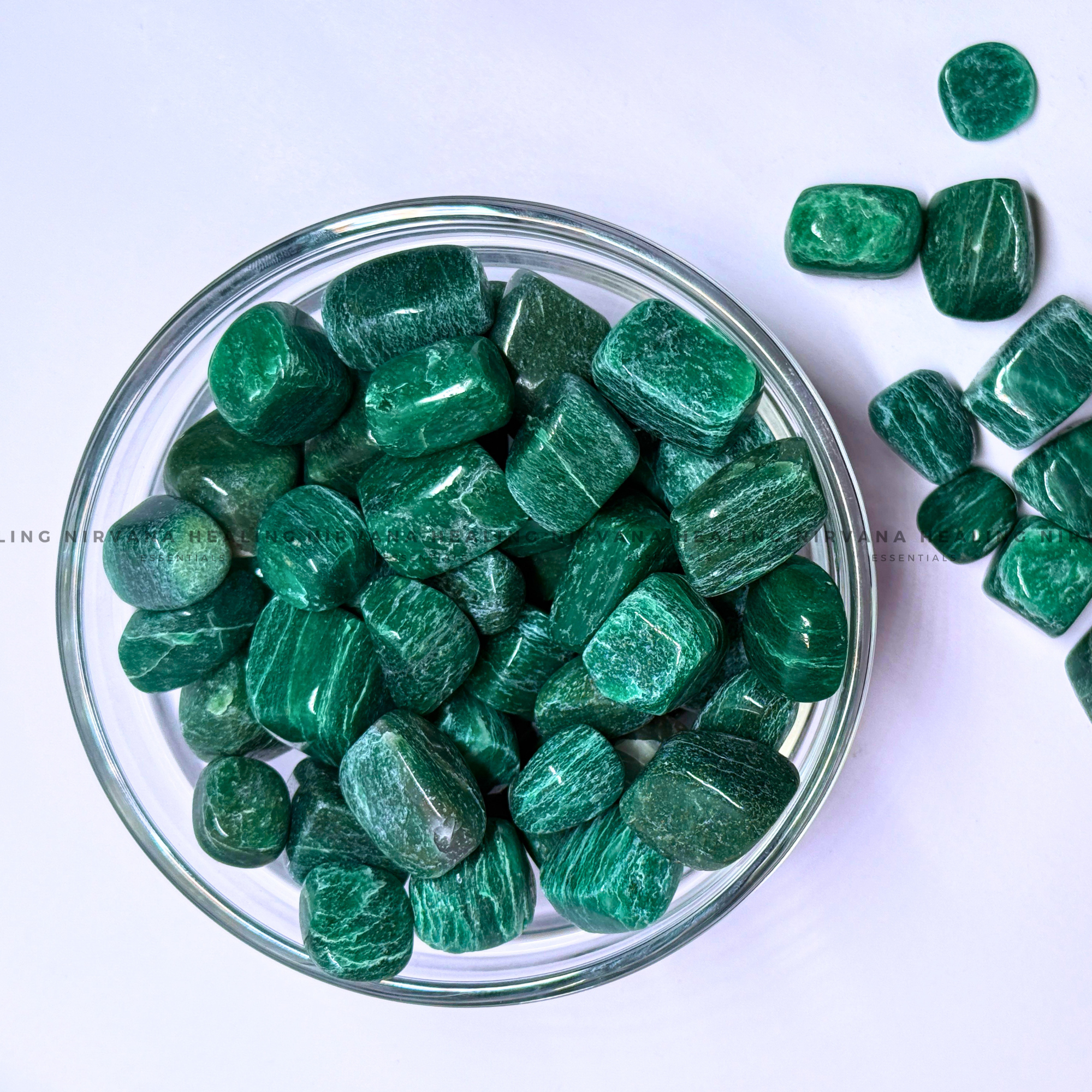 GREEN AVENTURINE JADE TUMBLE STONES (Luck, Money, Abundance, Career And Growth). - Image 2
