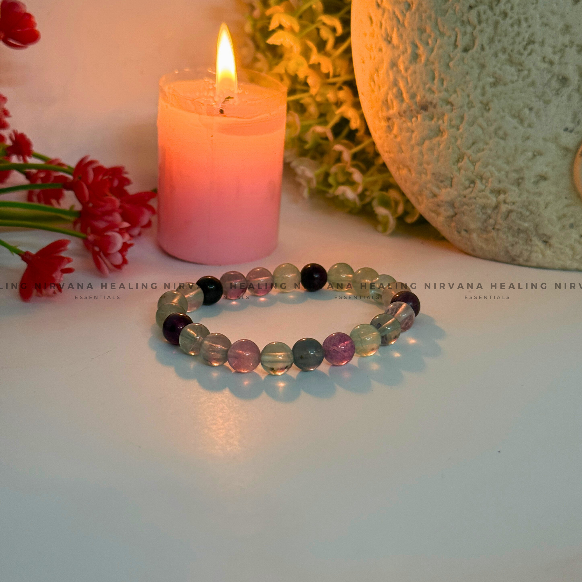FLUORITE ROUND BEADED BRACELET (Concentration, Clarity, Memory And Studies). - Image 2