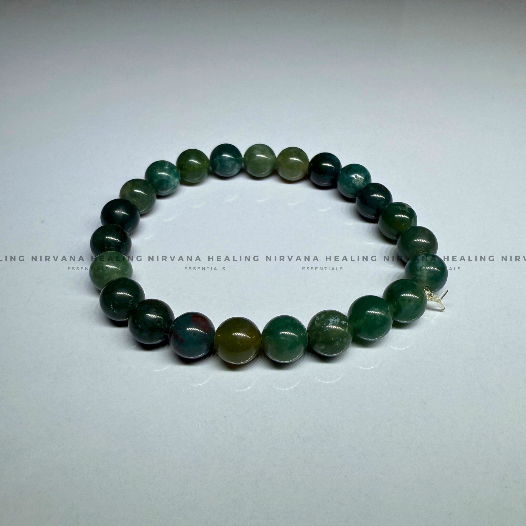 BLOODSTONE ROUND BEADED BRACELET (Immunity, Strength, Health And Pain Relief) - Image 3