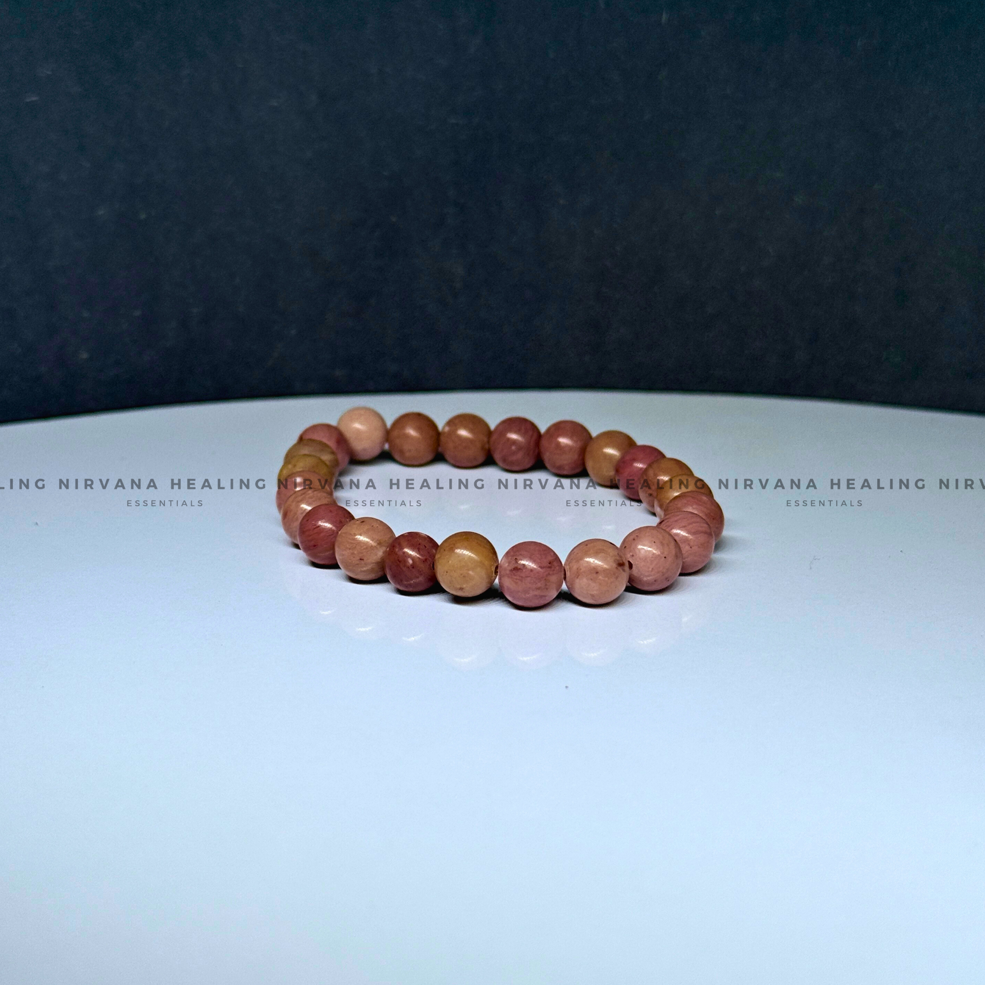 RHODONITE ROUND BEADED BRACELET (Compassion, Emotional Healing, Loving Vibration And Self Love) - Image 2