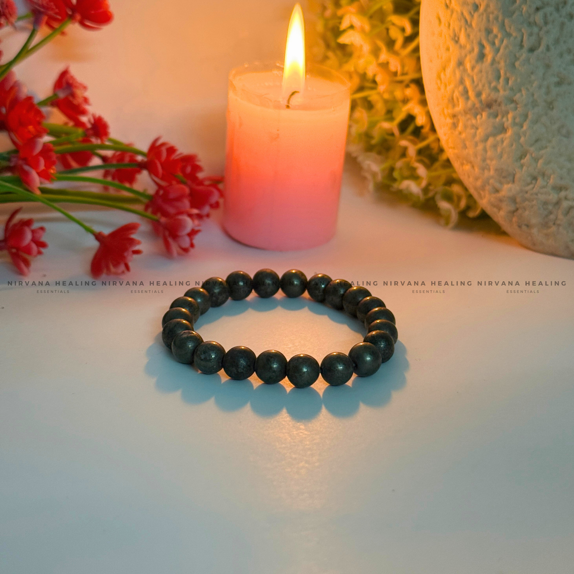 PYRITE ROUND BEADED BRACELET (Money Magnet, Prosperity, Fame And Abundance).
- Image 4