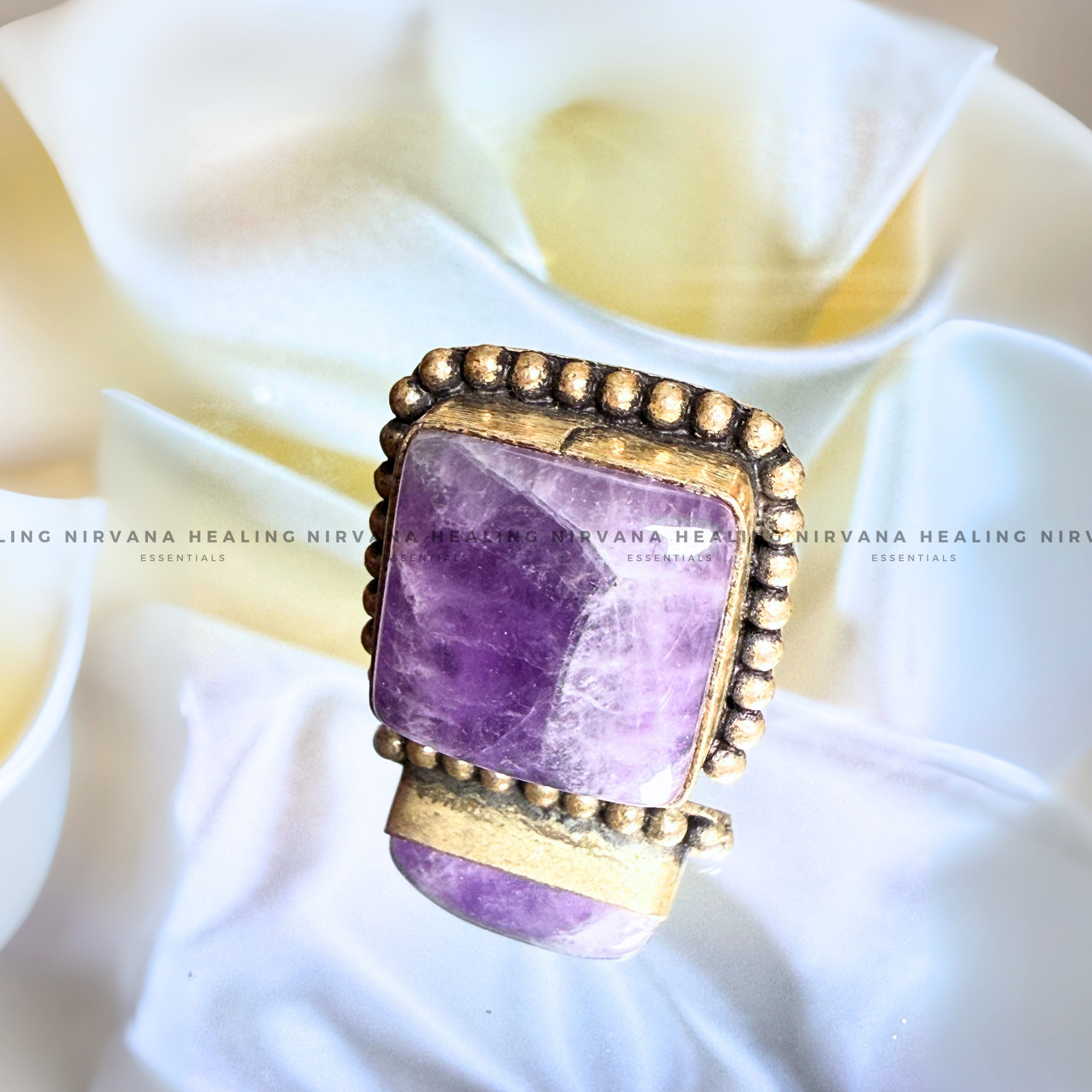 AMETHYST SQUARE RING (Meditation, Stress Reduction, Intuition and Manifestation) - Image 5