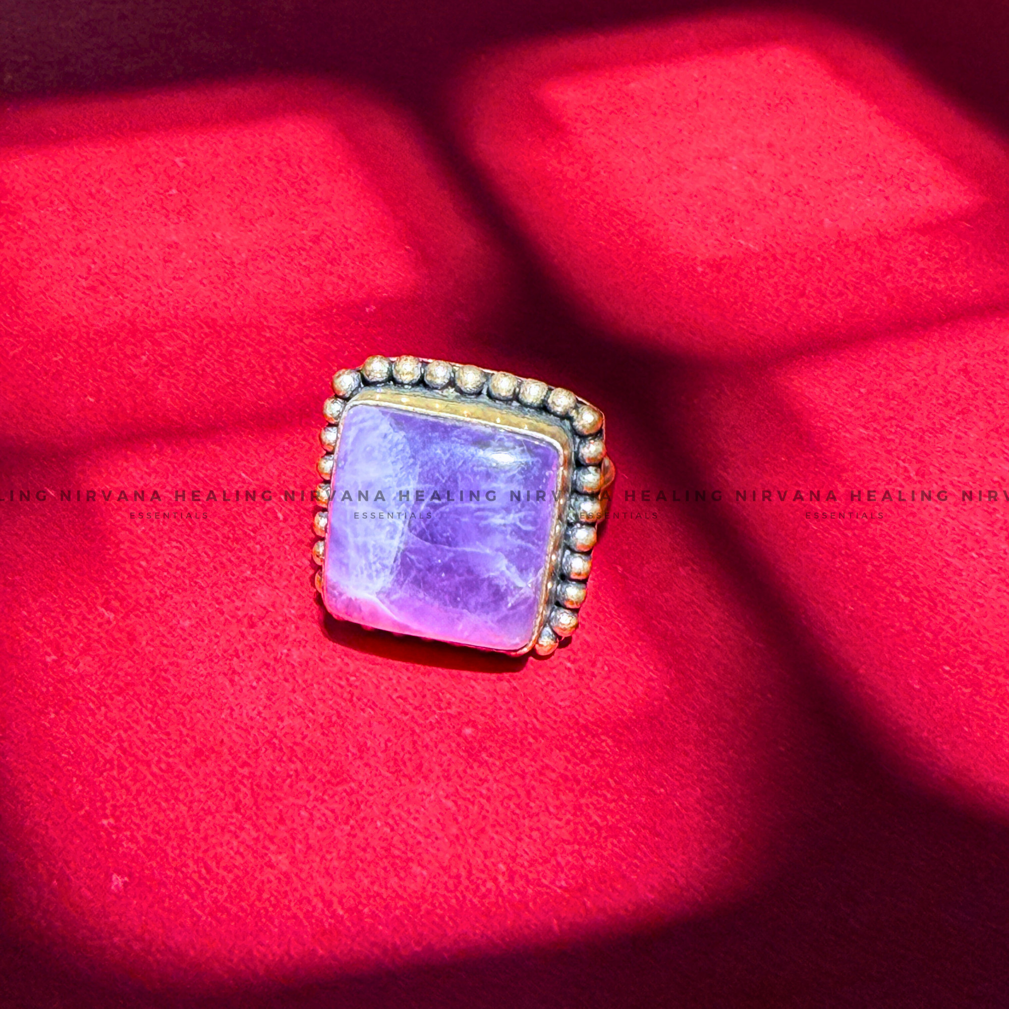 AMETHYST SQUARE RING (Meditation, Stress Reduction, Intuition and Manifestation) - Image 3