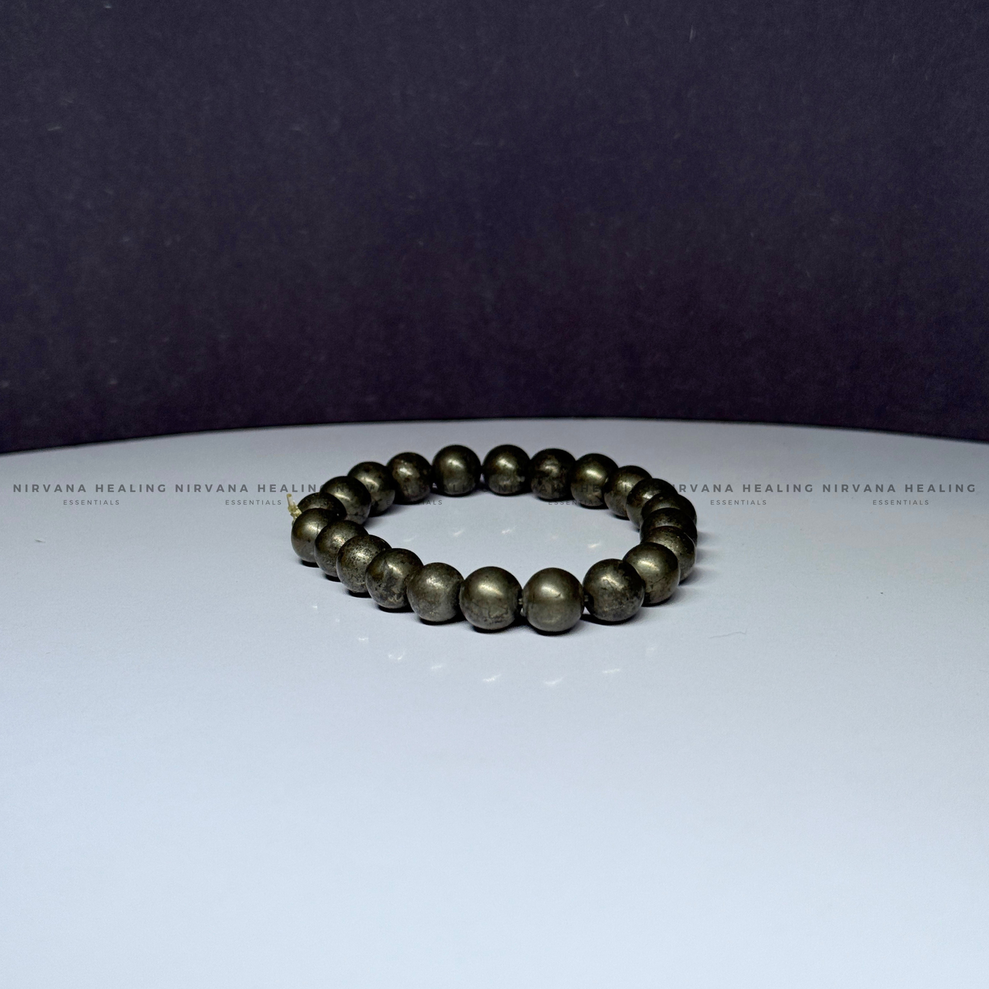 PYRITE ROUND BEADED BRACELET (Money Magnet, Prosperity, Fame And Abundance).
- Image 2