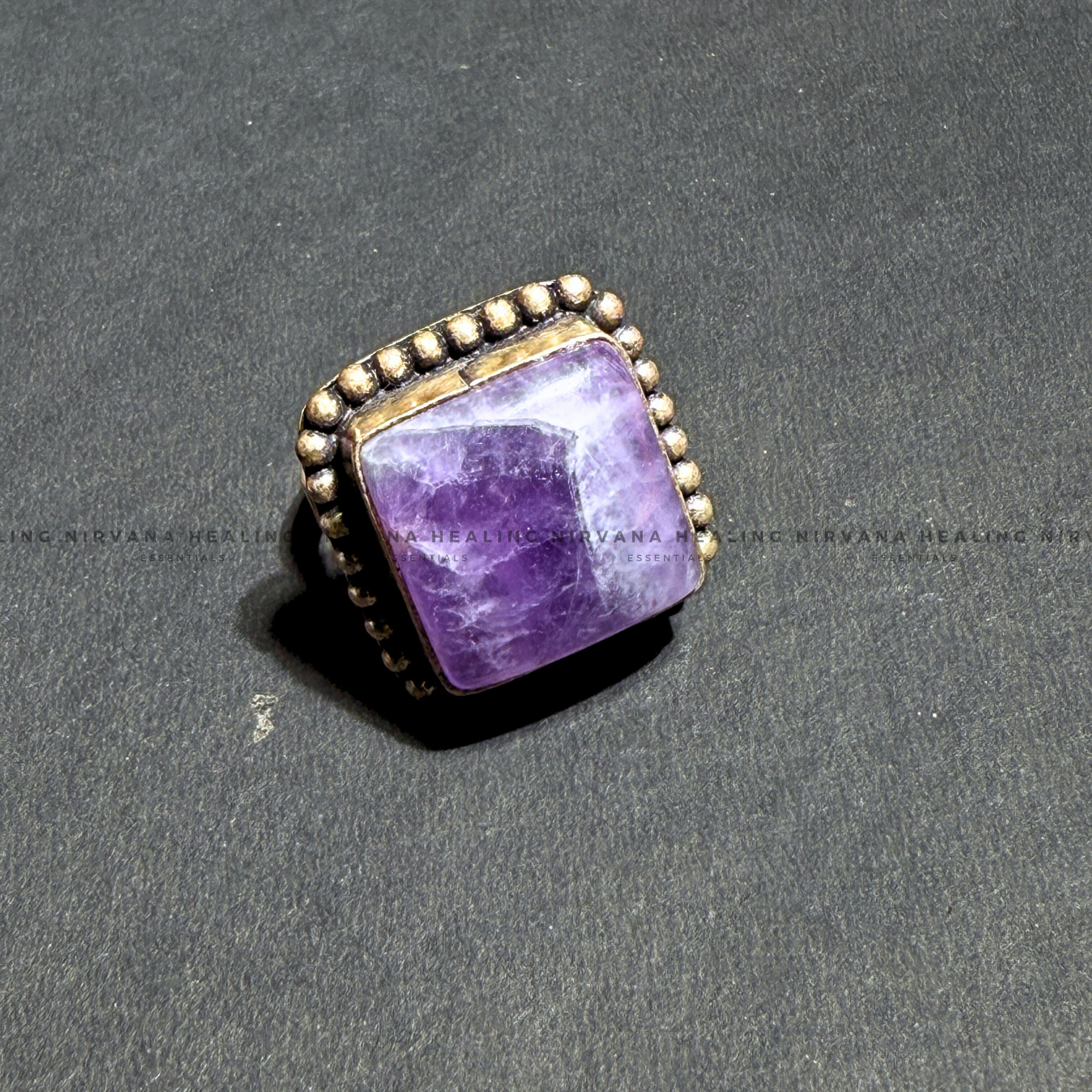 AMETHYST SQUARE RING (Meditation, Stress Reduction, Intuition and Manifestation) - Image 4