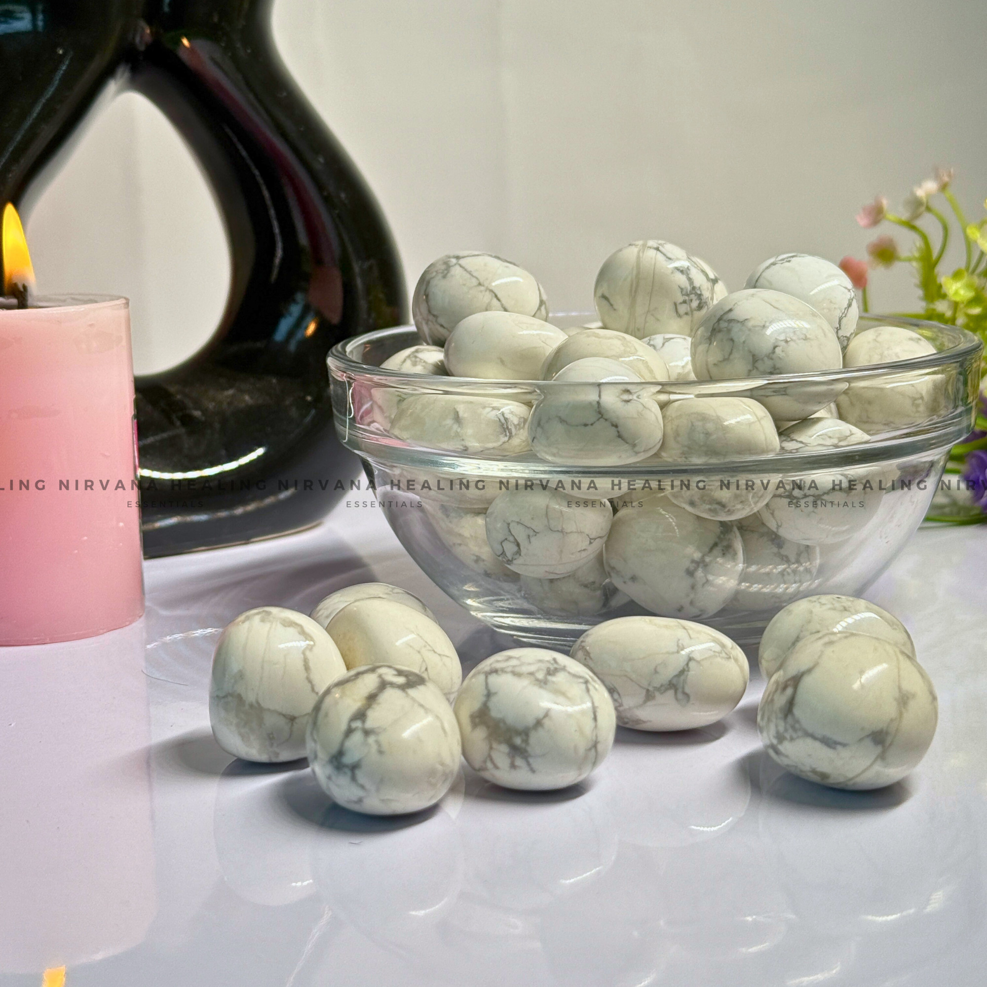 HOWLITE TUMBLE STONES (Peace, Sleep, Patience And Spiritual Awakening) - Image 4
