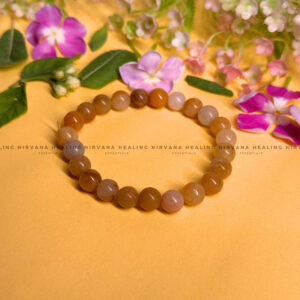 SUNSTONE ROUND BEADED BRACELET (Joy, Leadership, Confidence And Happy Energy).