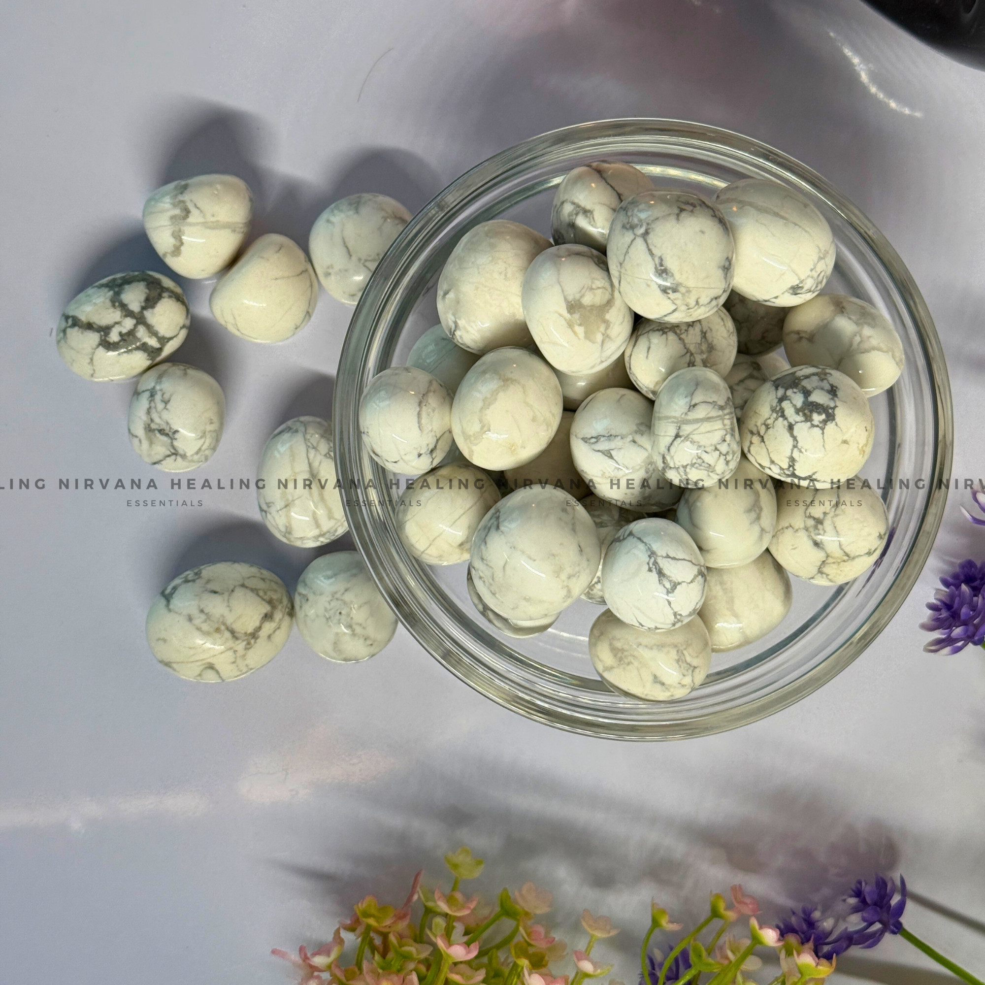 HOWLITE TUMBLE STONES (Peace, Sleep, Patience And Spiritual Awakening) - Image 3