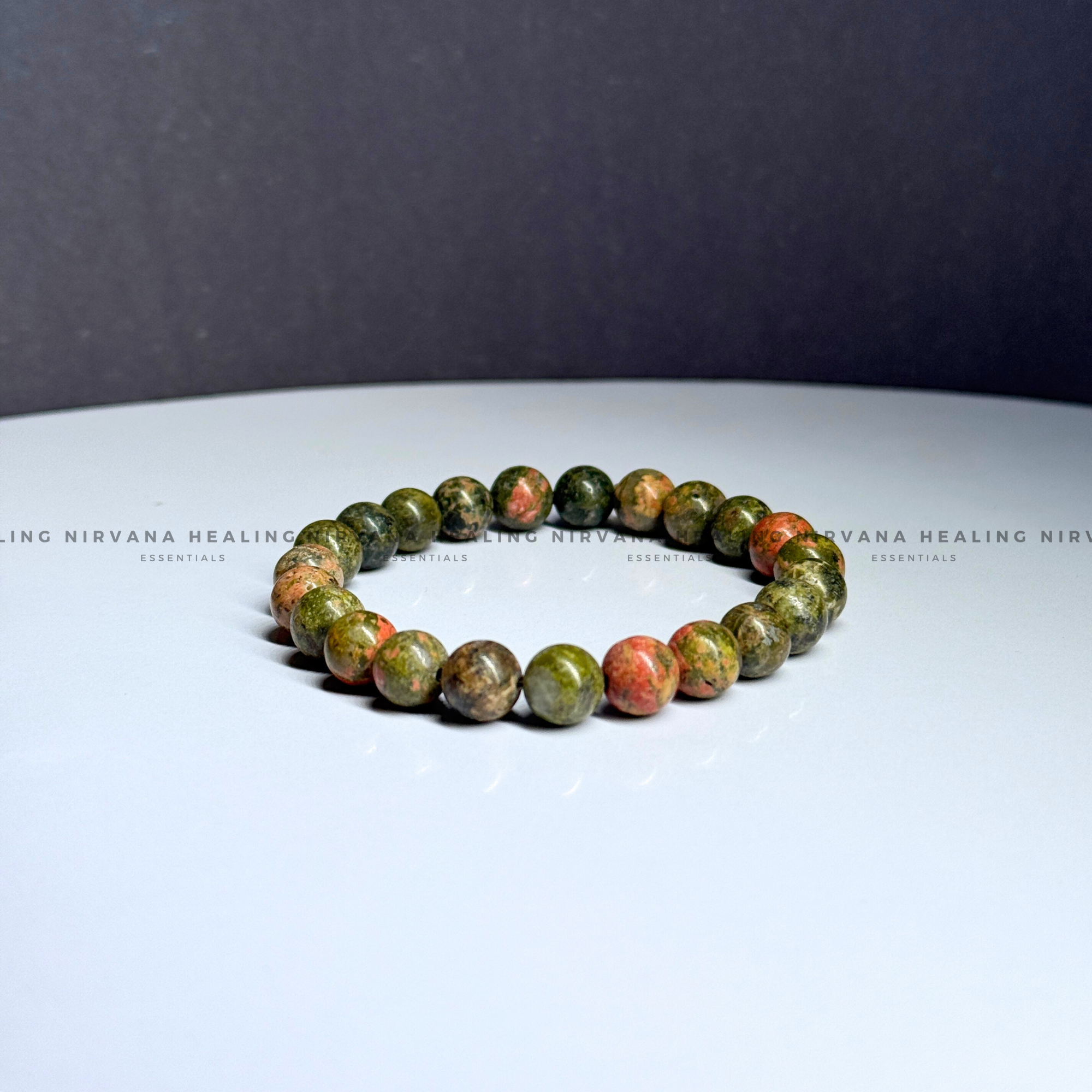 UNAKITE ROUND BEADED BRACELET (Emotional Healing, Heart Awakening And Inner Peace).
- Image 2