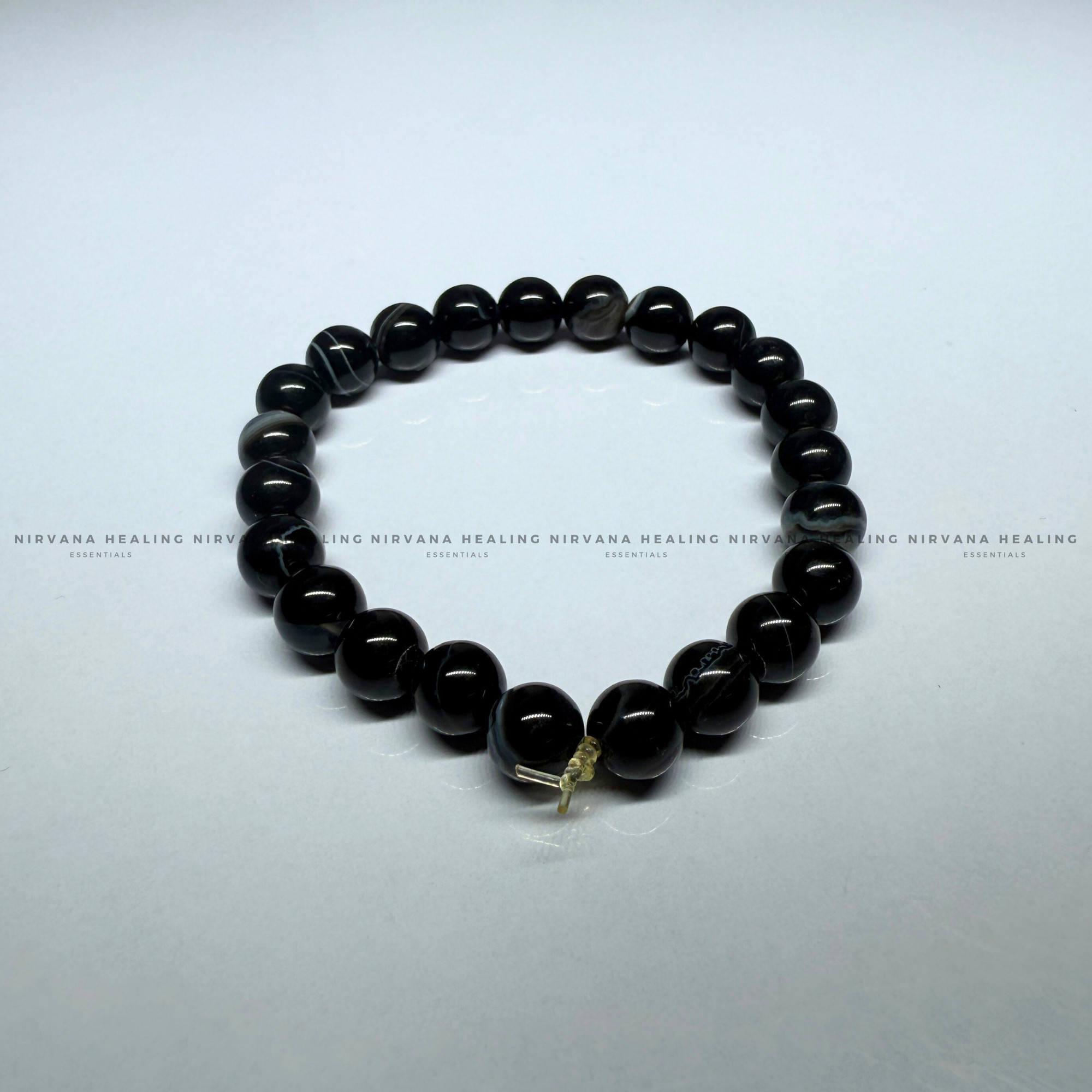 BLACK HAKIK SULEMANI ROUND BEADED BRACELET (Evil Eye Protection, Grounding and Energy Shielding). - Image 3
